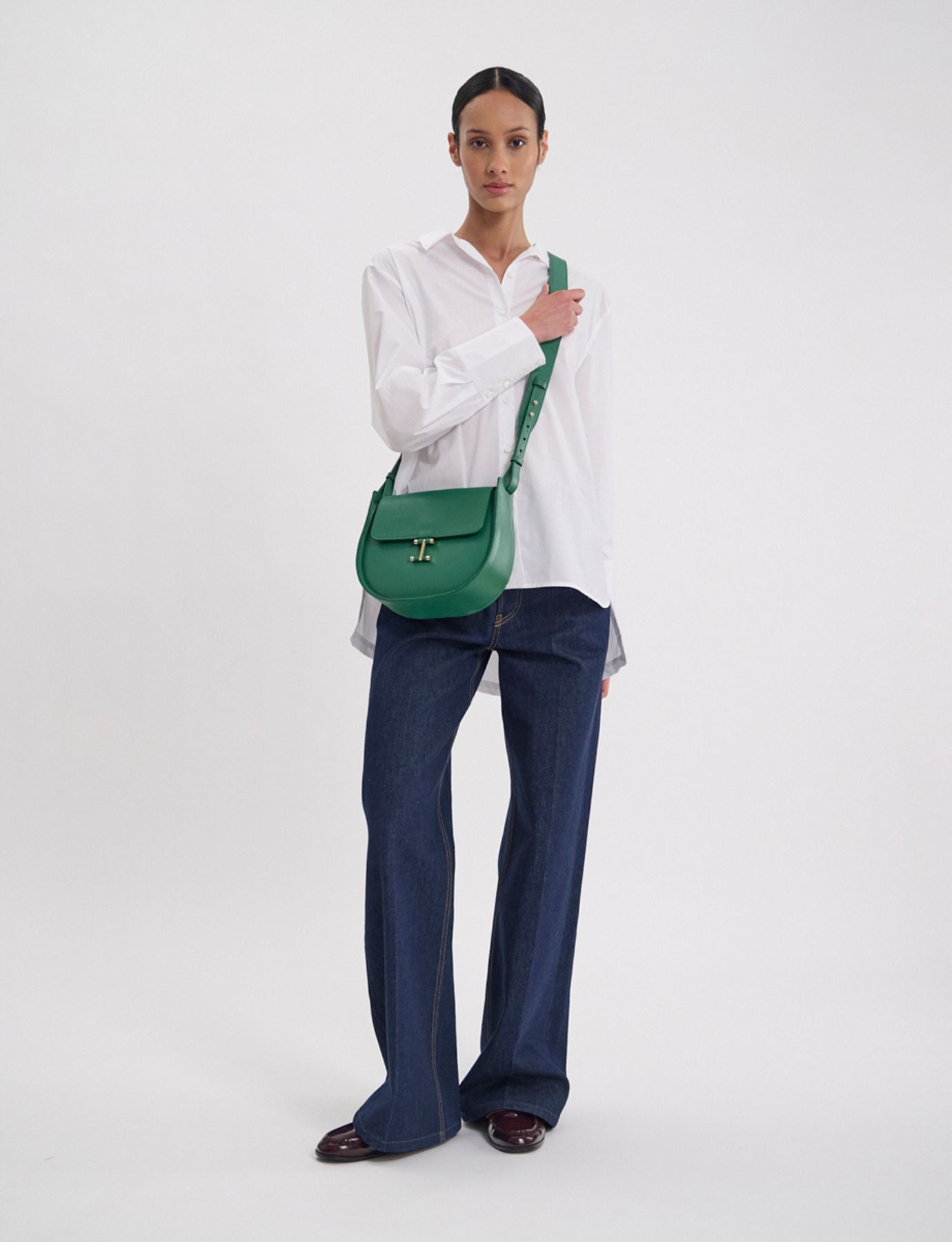 Borsa di pelle verde Senda