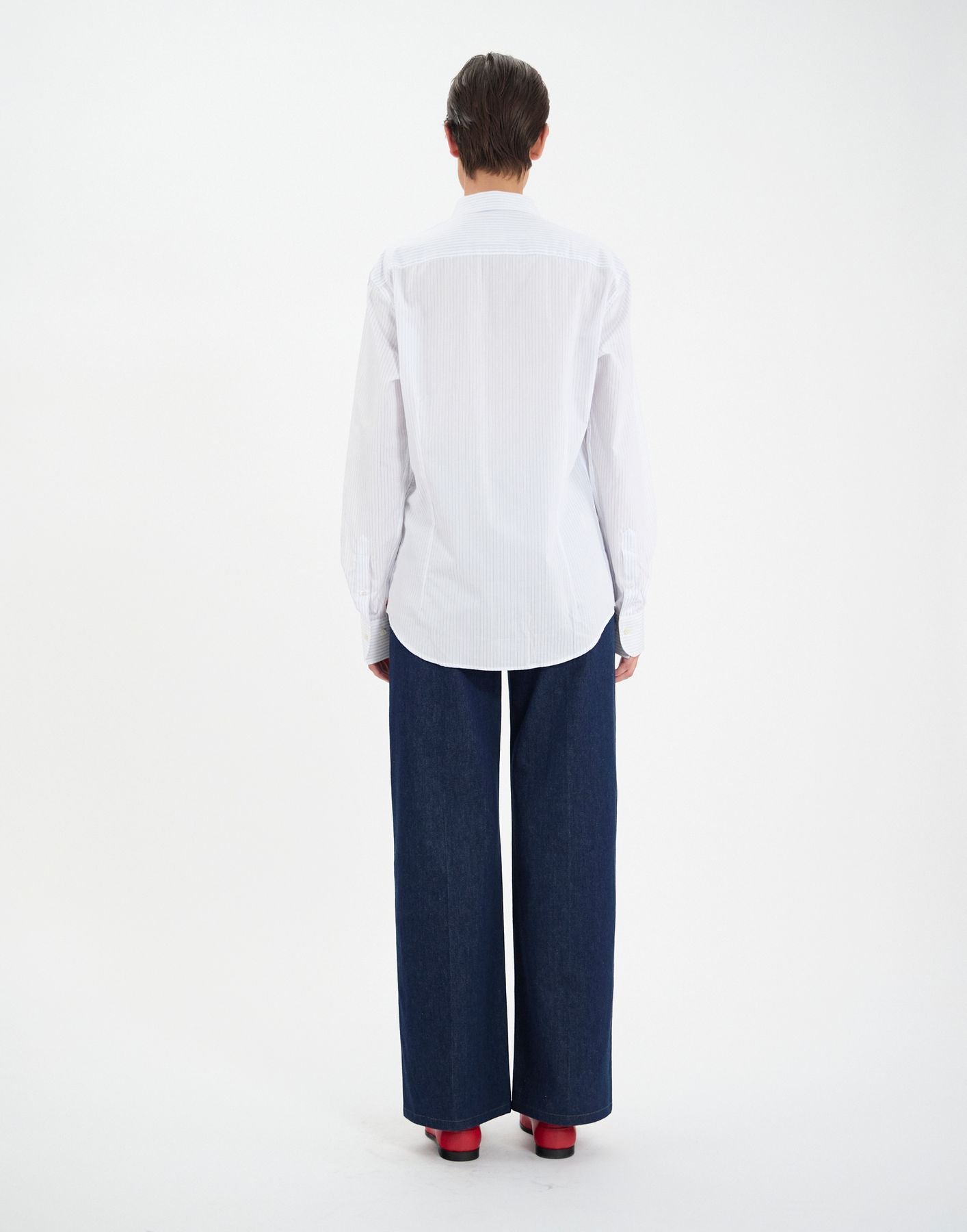 Camicia Olivier a righe bianche e blu