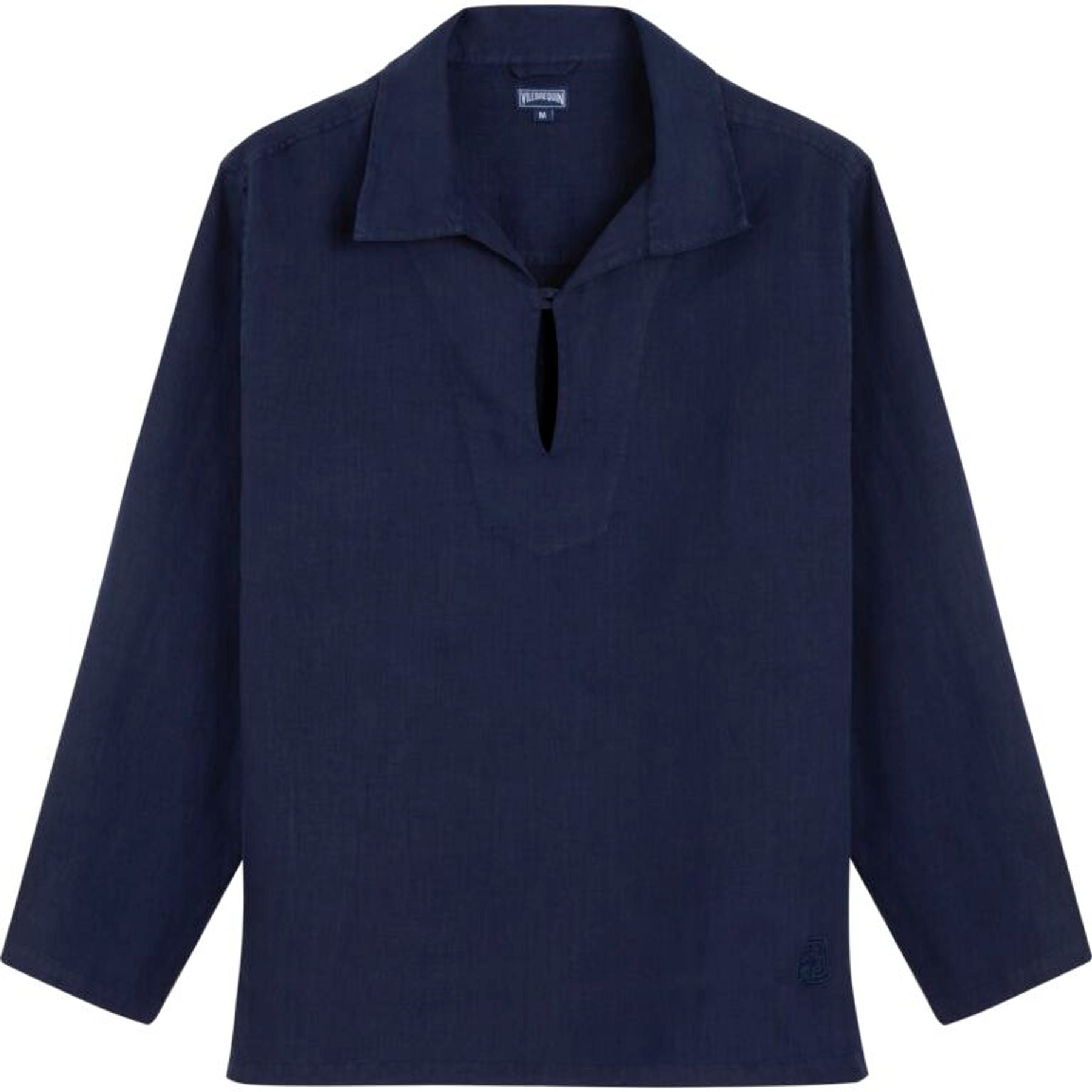 Ines x Vilebrequin, collana unisex di lino blu marino