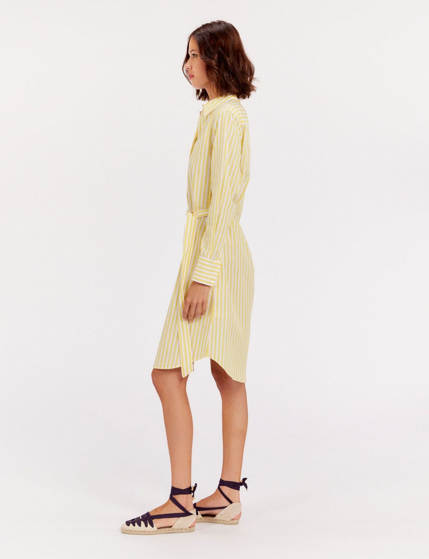 Gilet camisero di raggi amarillas e blancas Love