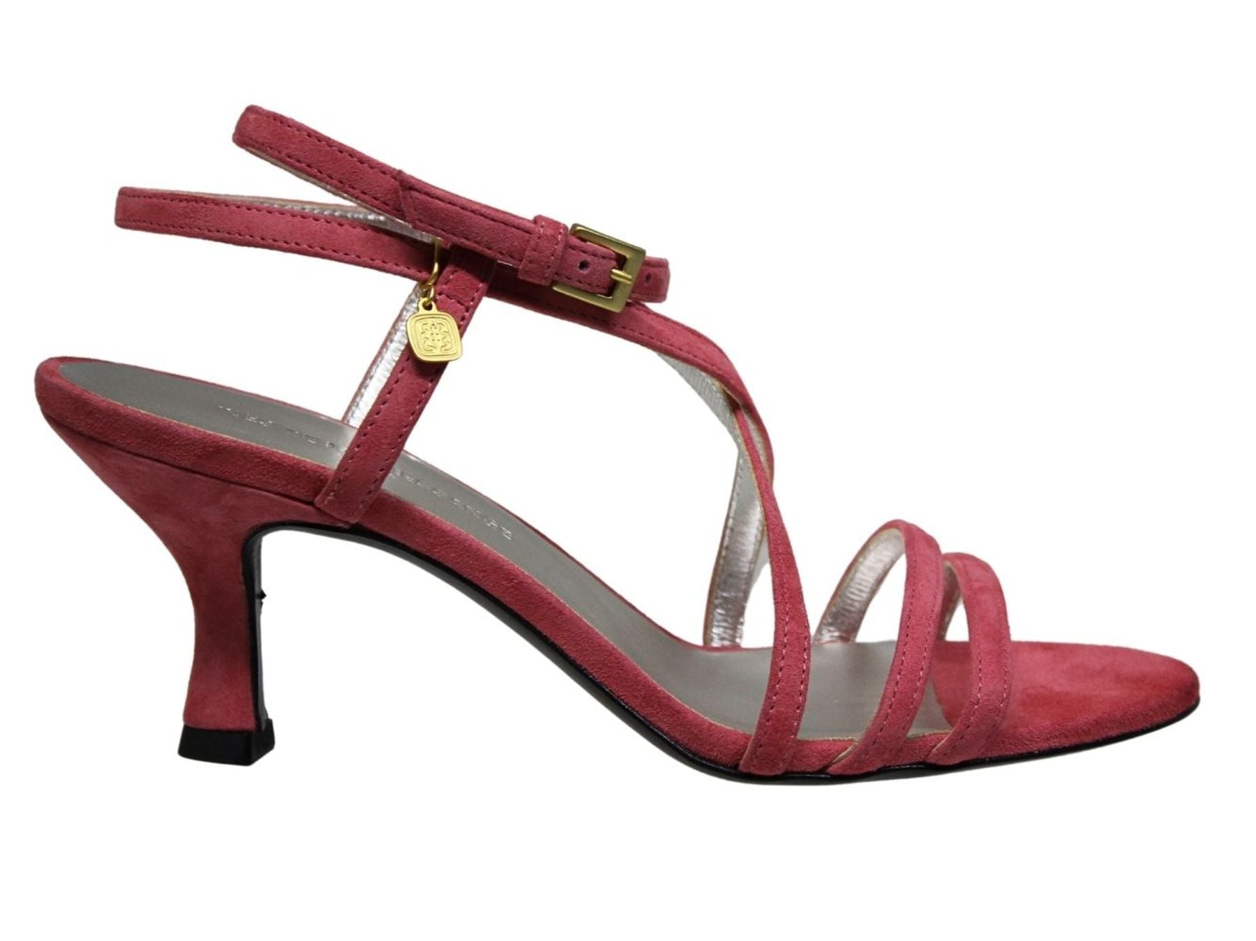 Thea-Sandale con Riemen gekreuzten in korallfarbenem Wildleder