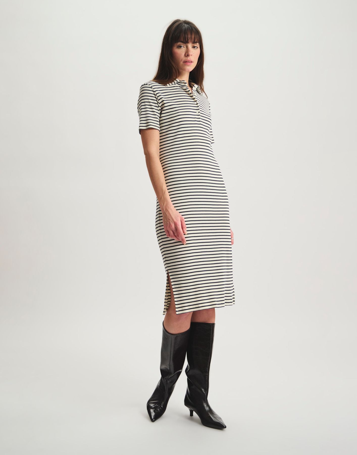 Vestido Romane de algodón orgánico azul marino