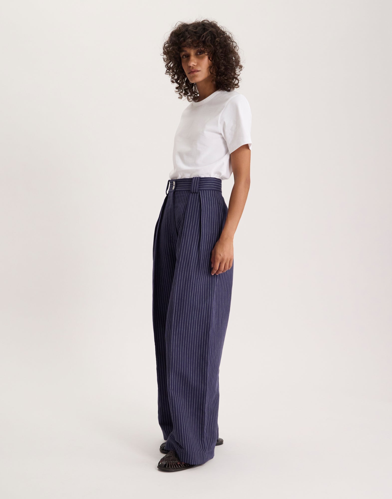 Marlène trousers in rayon and linen