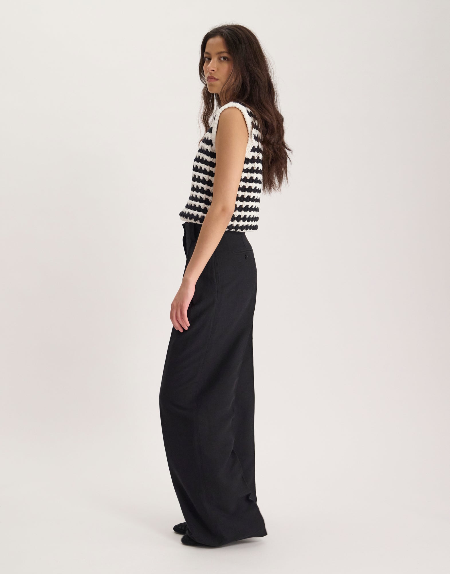 Pantalon Marlène en rayonne et lin