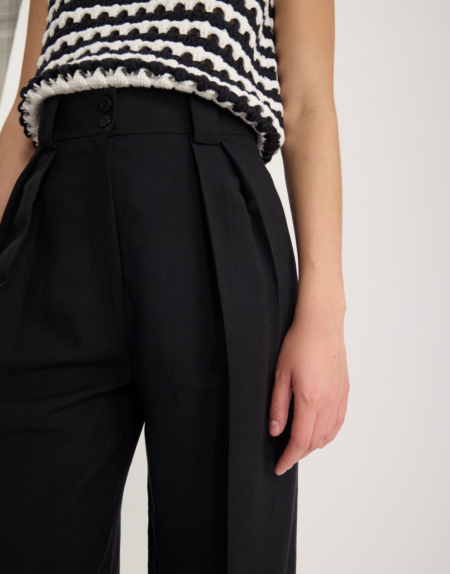 Pantalon Marlène en rayonne et lin