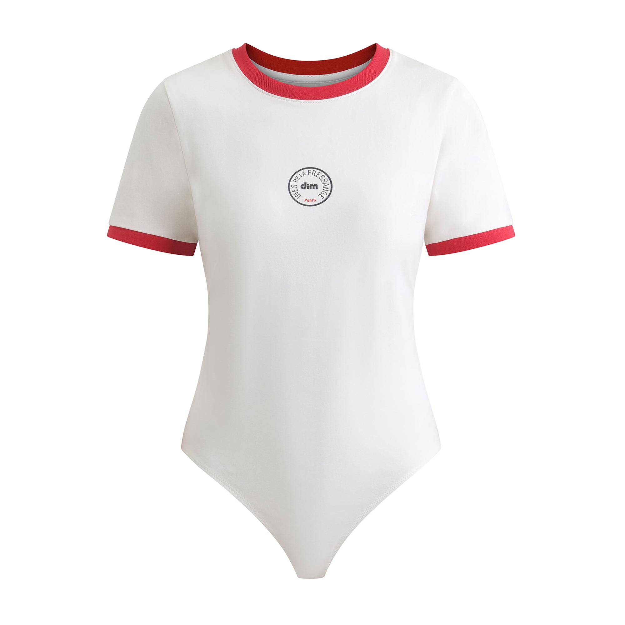 Mother-of-pearl body with red collar DIM x Ines de La Fressange