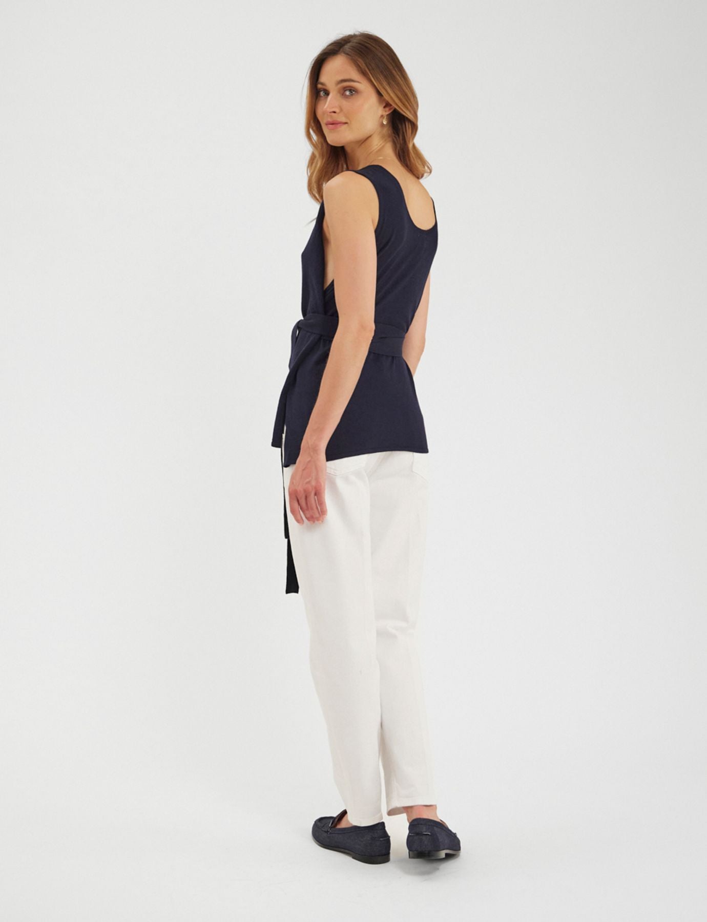 Albane Top azul marino