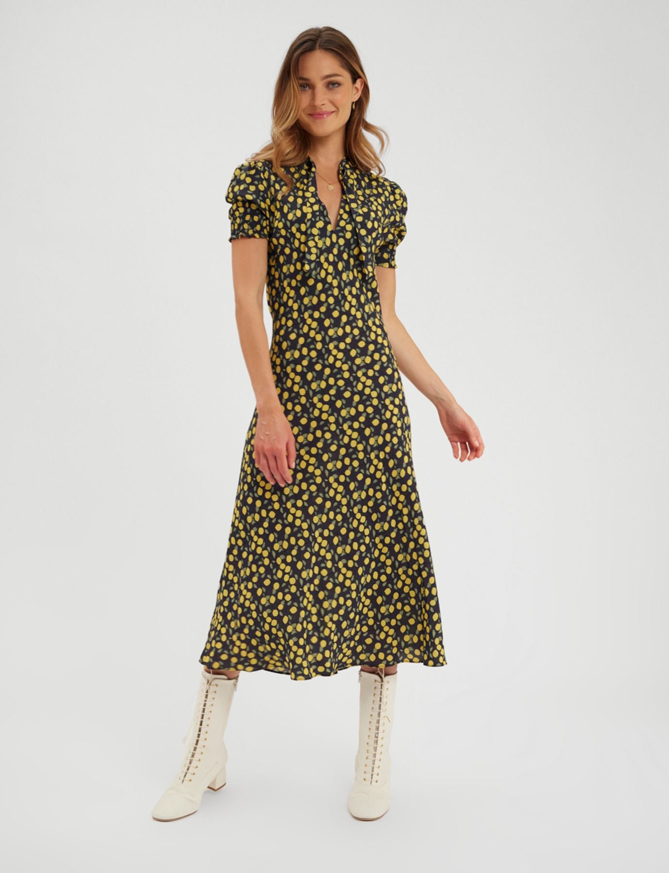 Vestido estampado Cerise Lemon-Navy