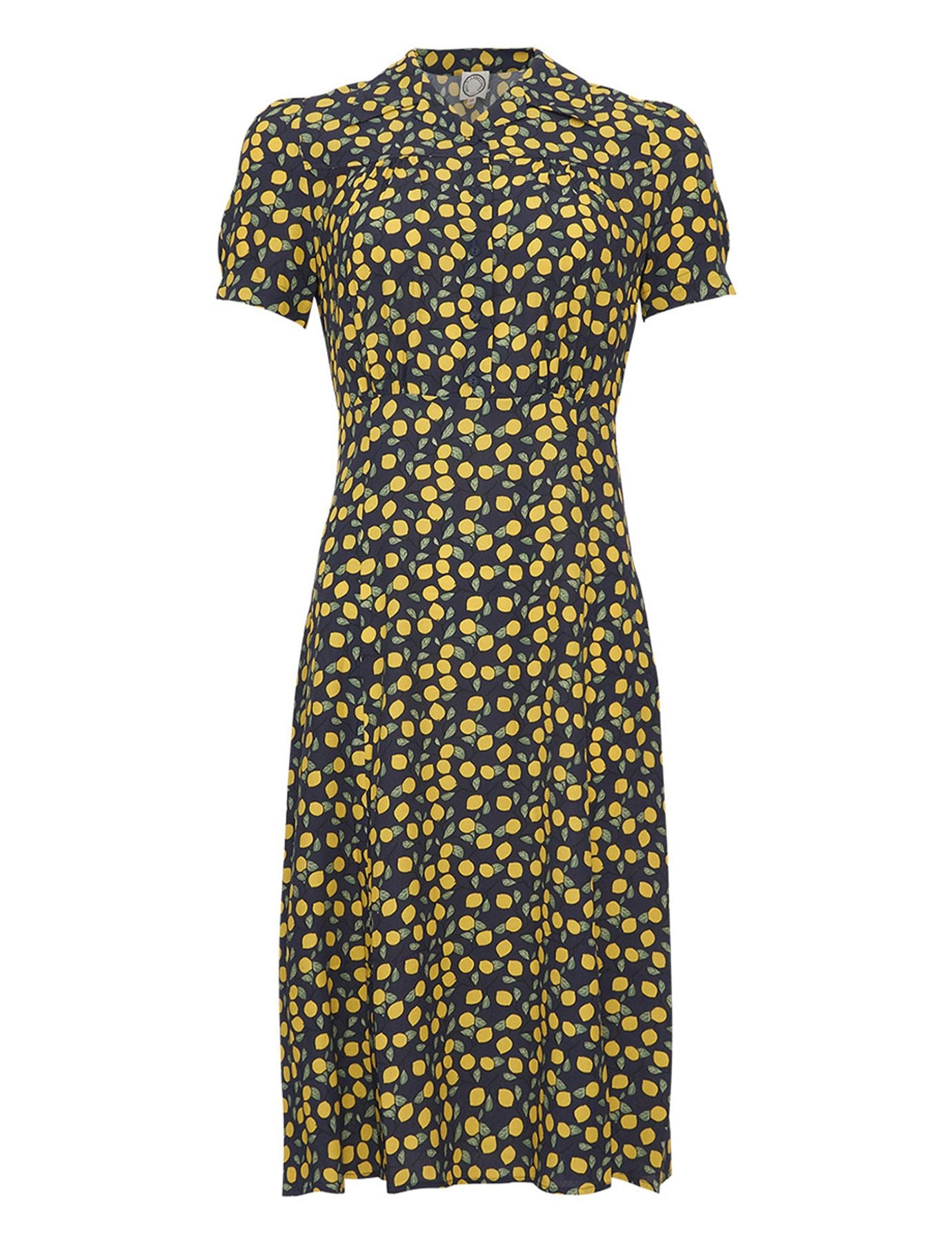 Vestido estampado Angèle Lemon-Navy