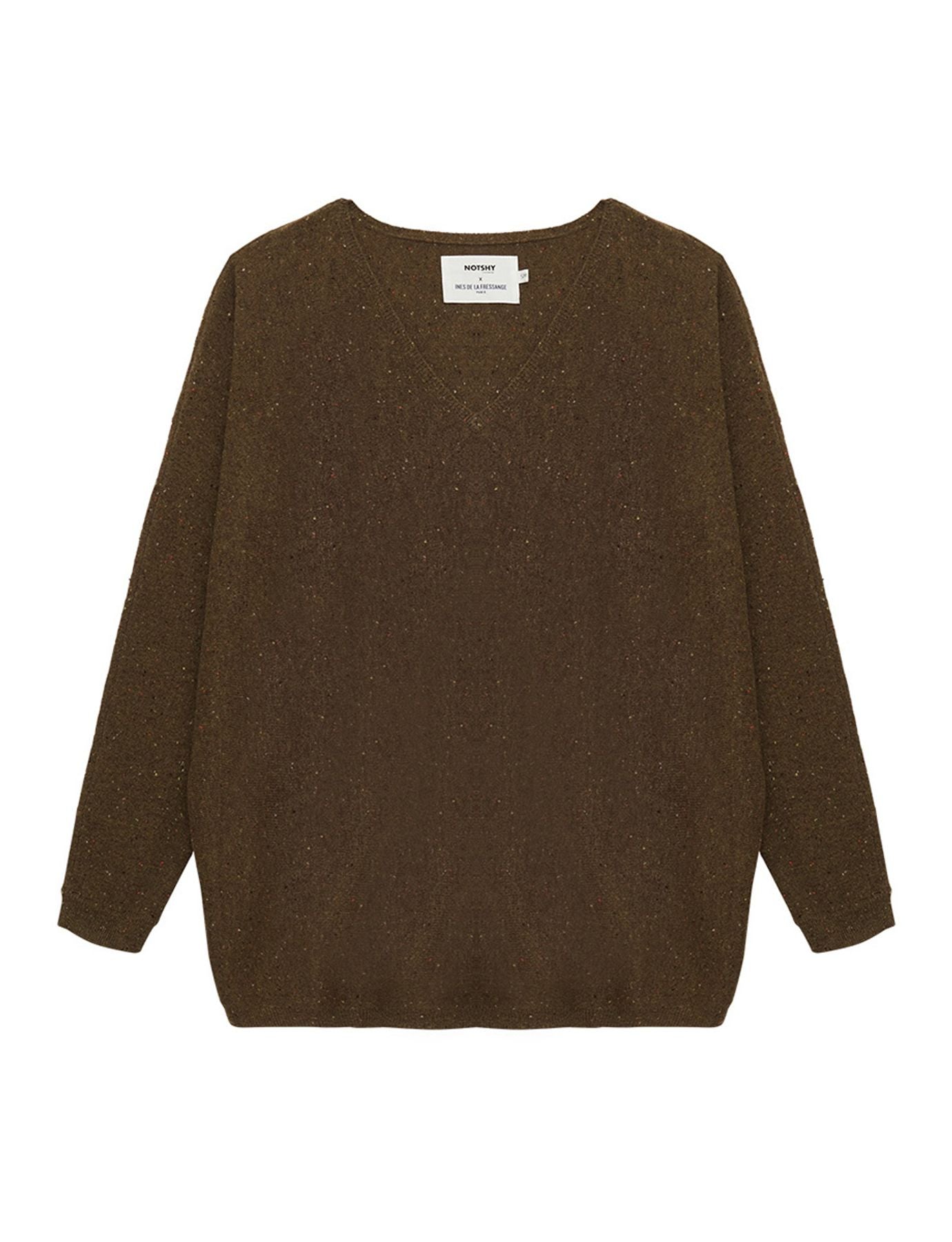 Maglia con pico cuello e murciélago mangas