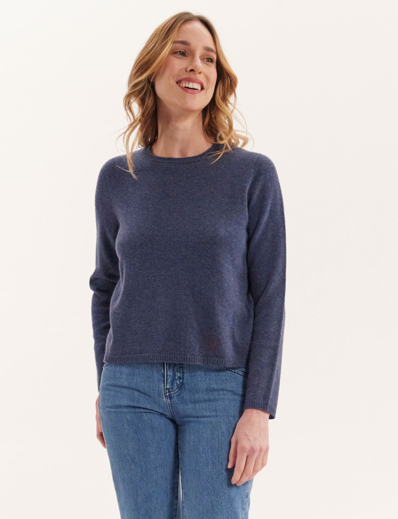 Maglia Angelina denim azul lana y cachemira