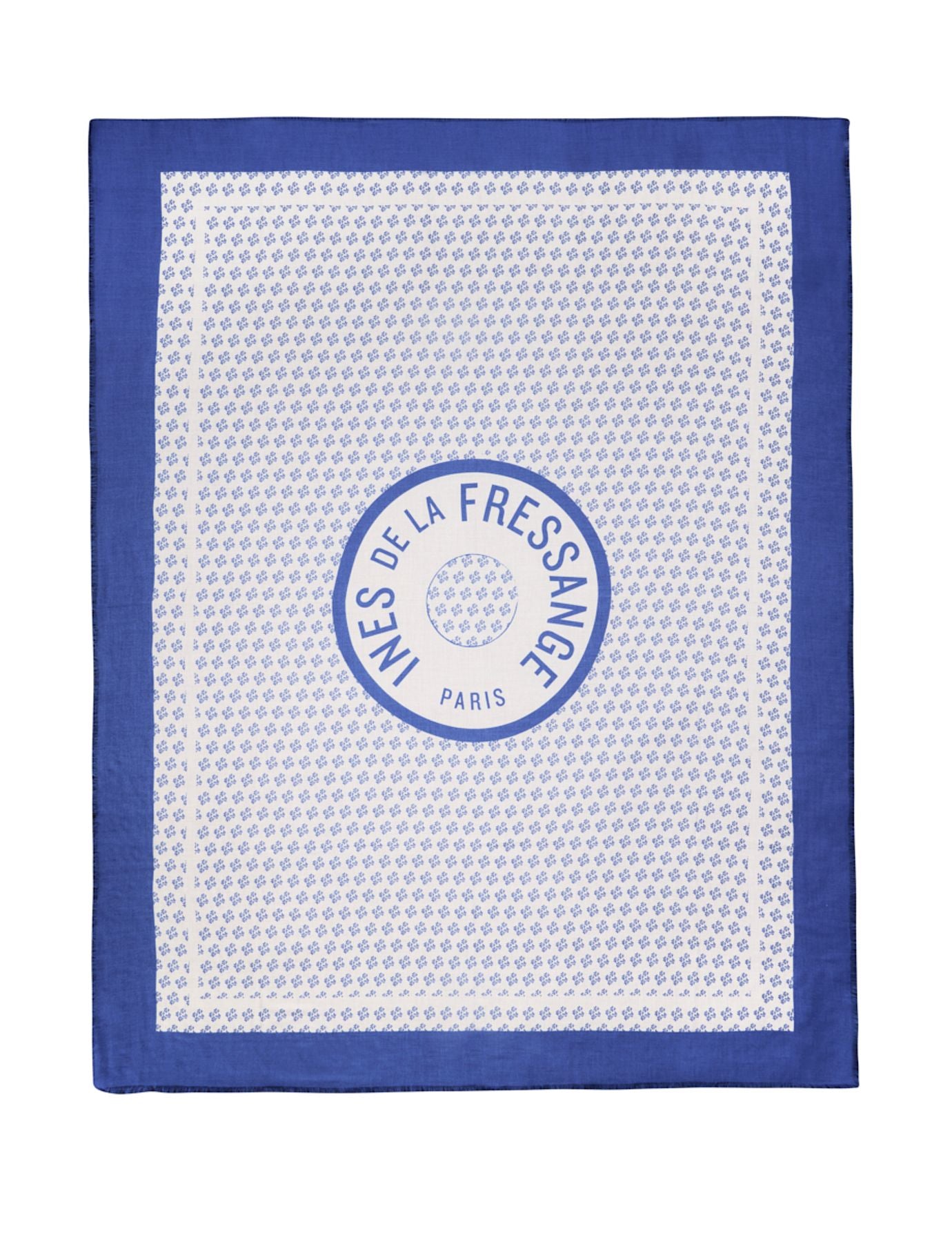 Pareo Flore stampato in blu e bianco