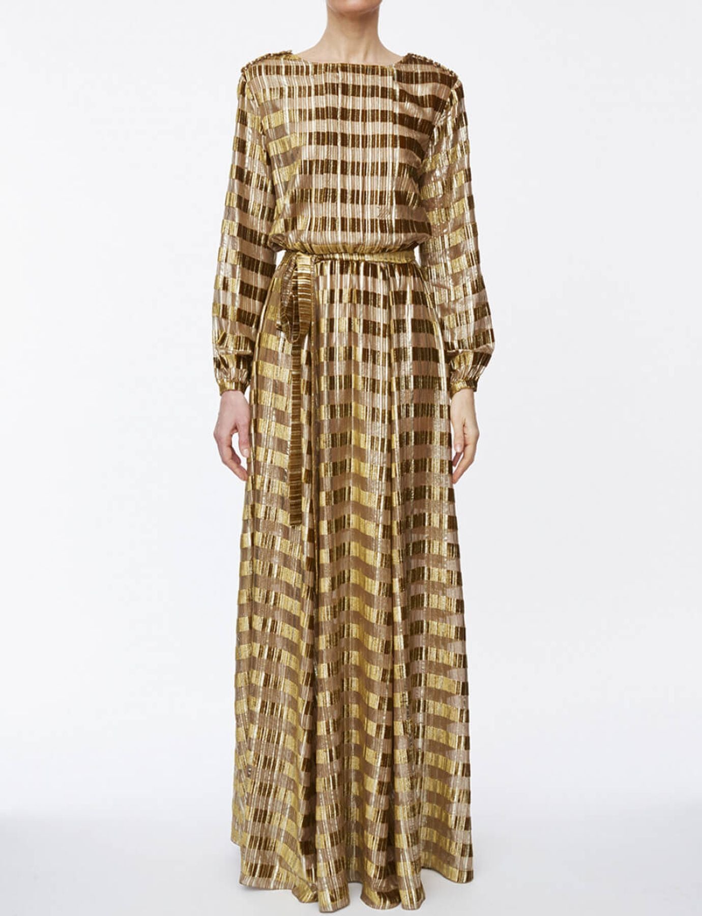 Abito Adele in velluto e lurex oro