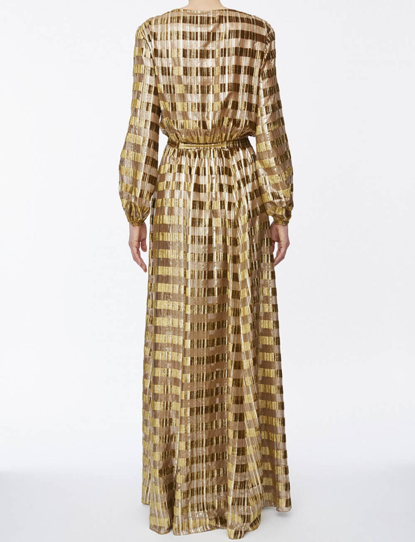 Abito Adele in velluto e lurex oro