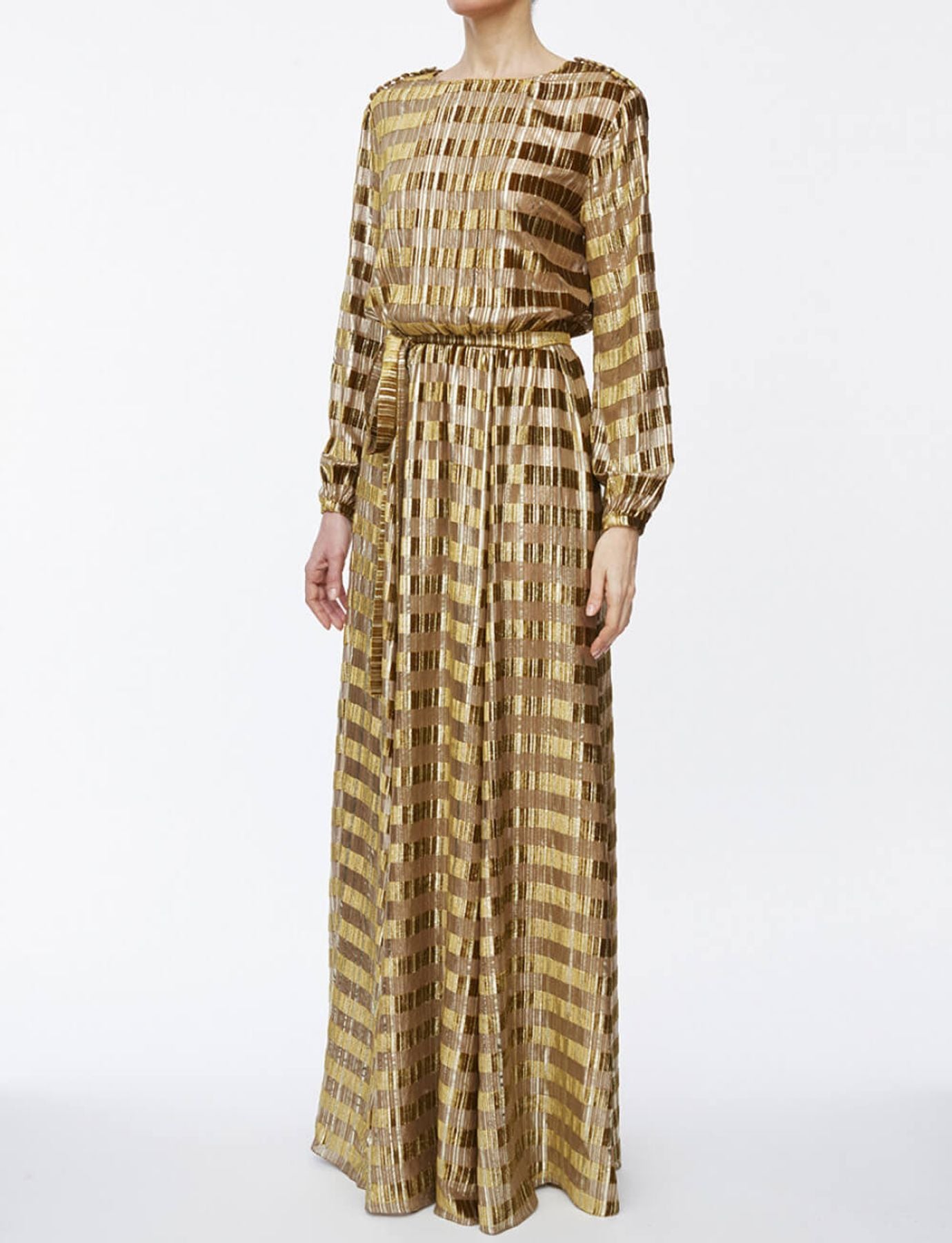 Abito Adele in velluto e lurex oro