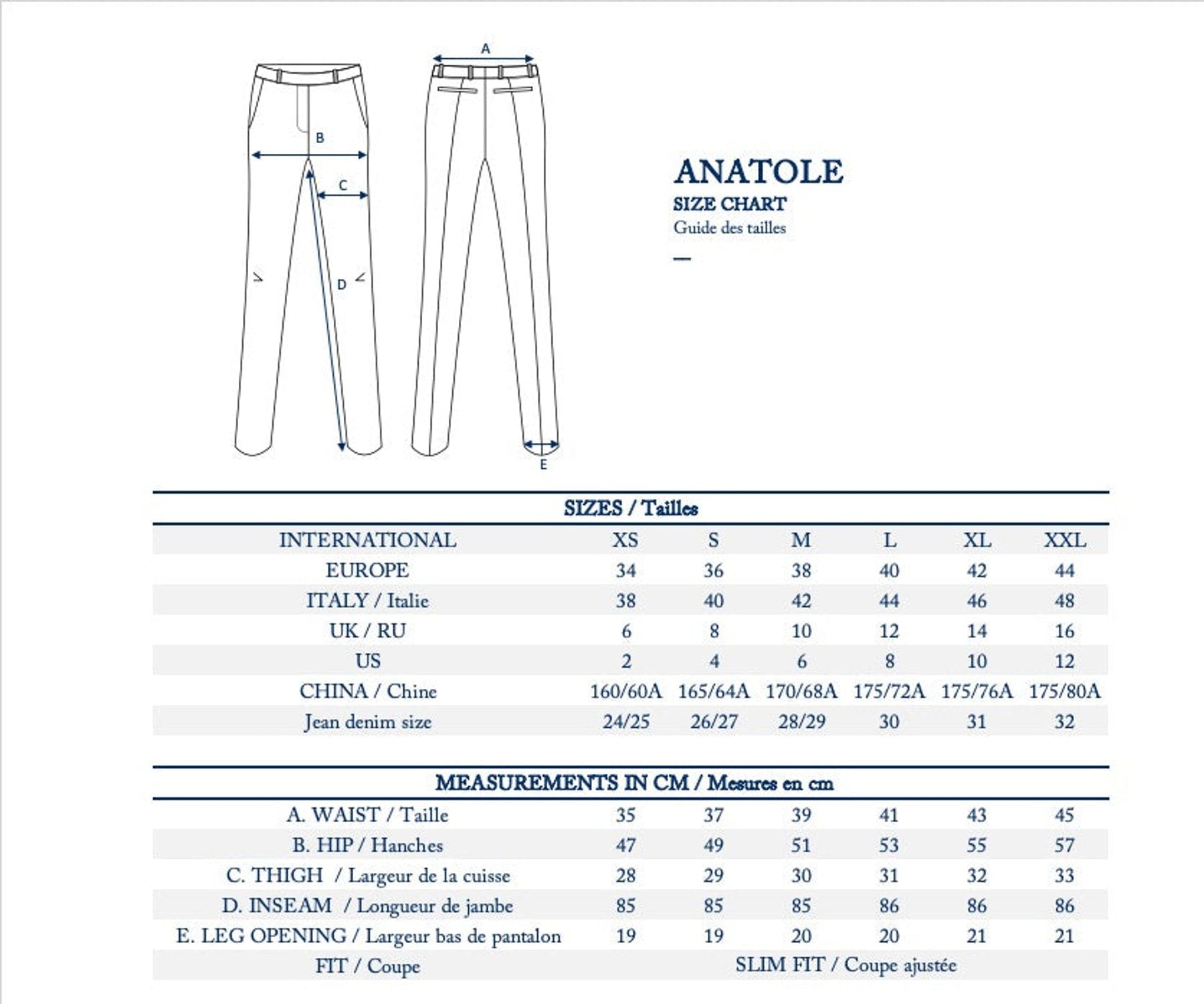 Pantalone Anatole a raggiera di lana blu marino