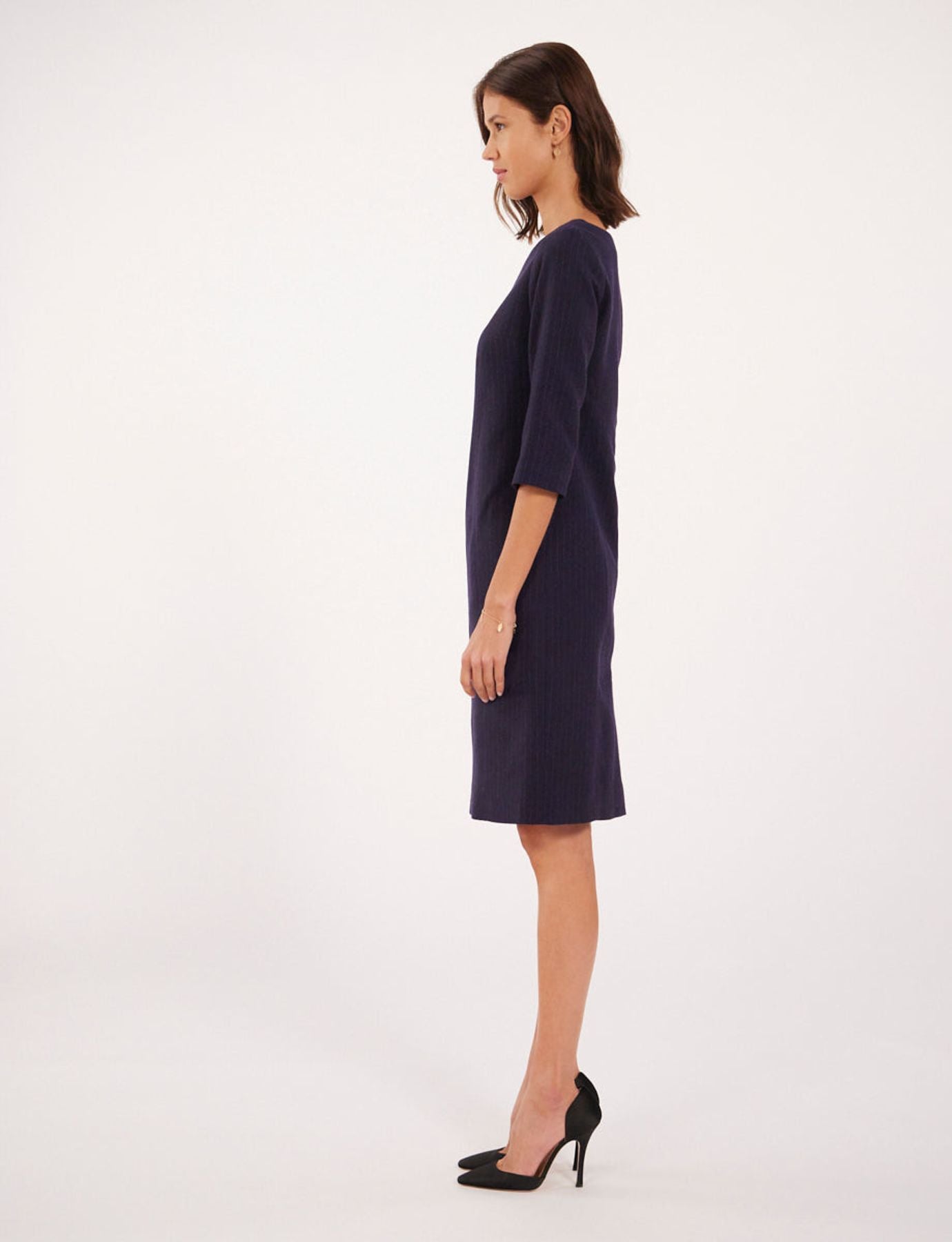 Abito Justine in lana blu navy