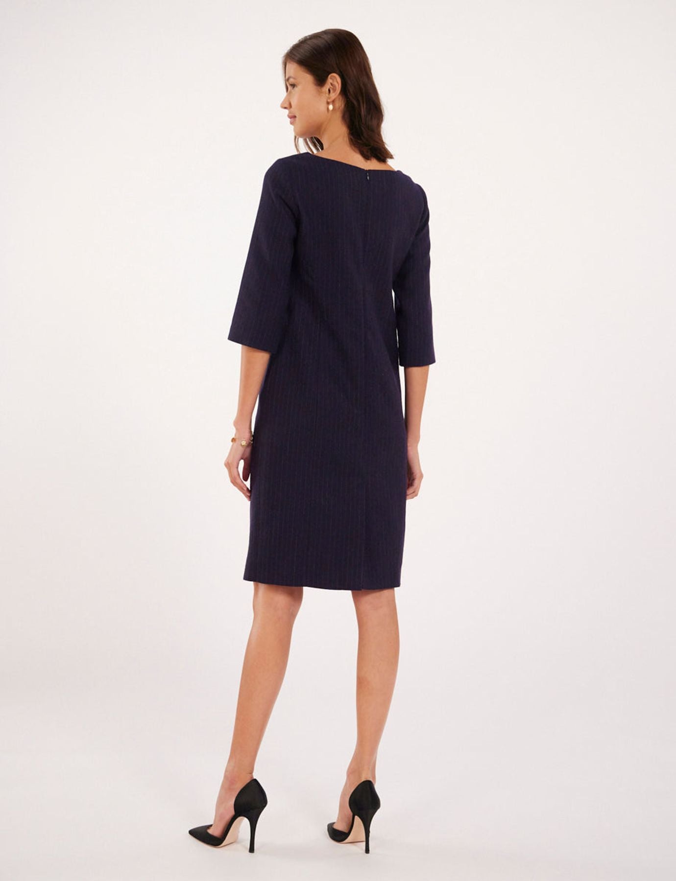 Abito Justine in lana blu navy