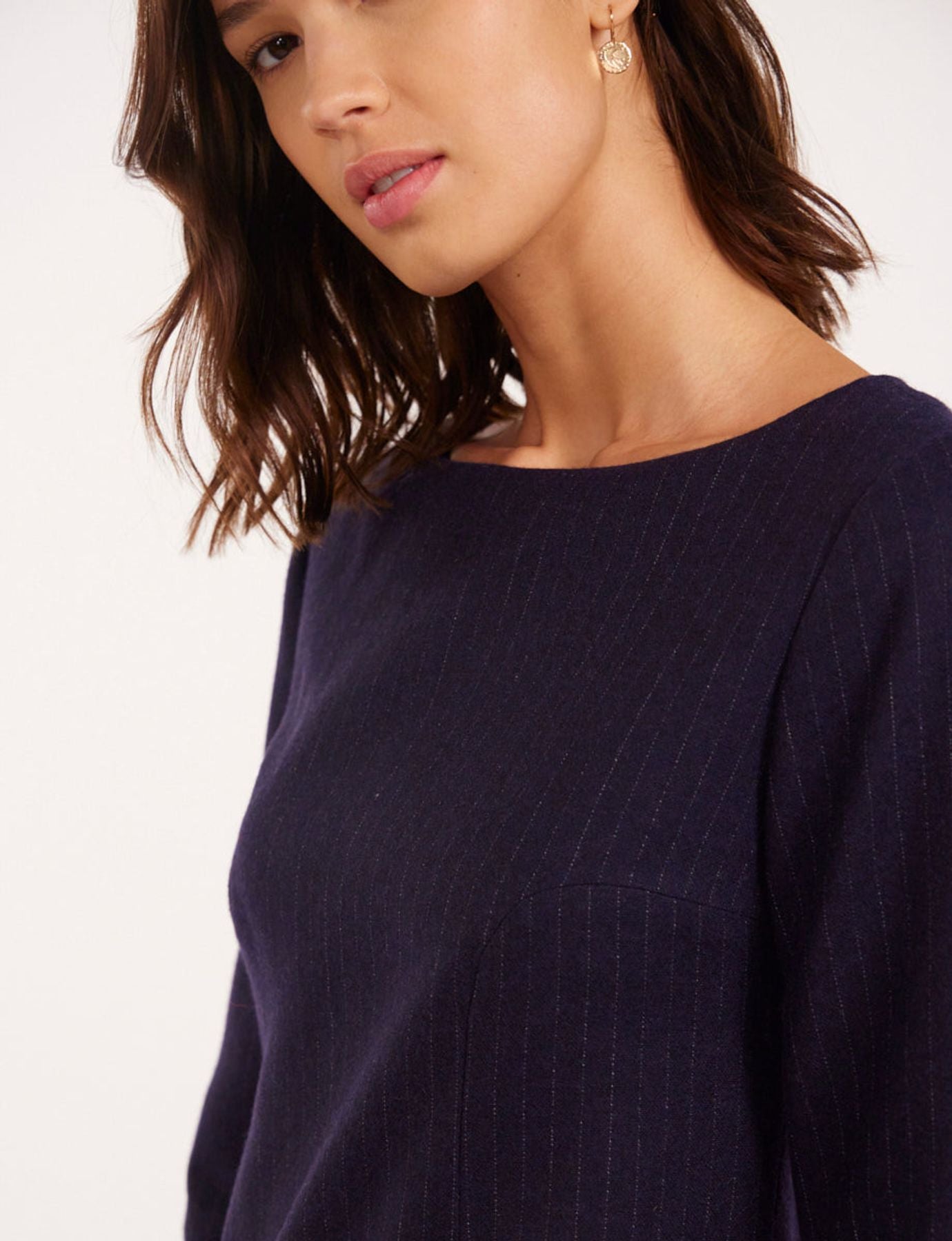 Abito Justine in lana blu navy