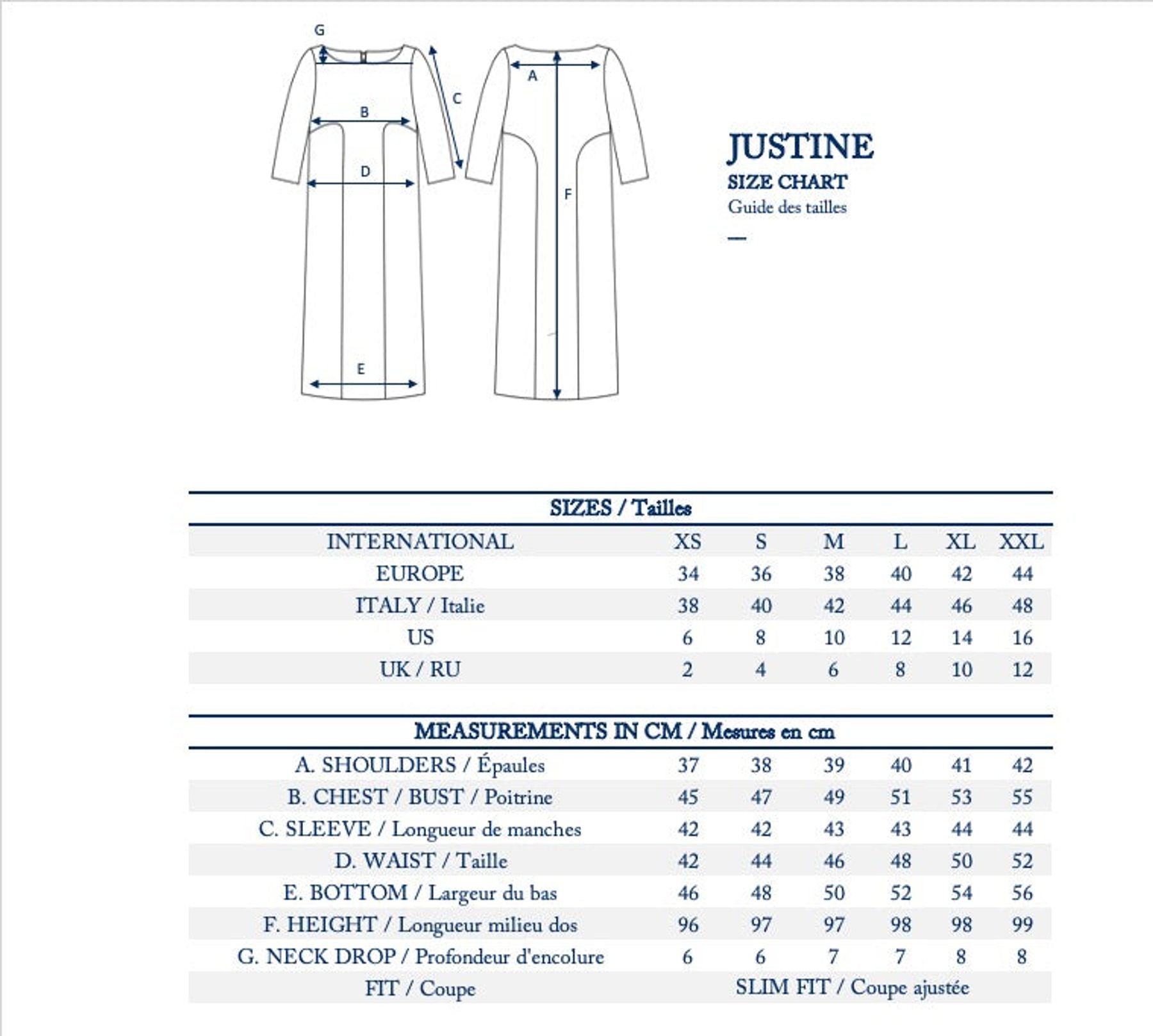 Abito Justine in lana blu navy