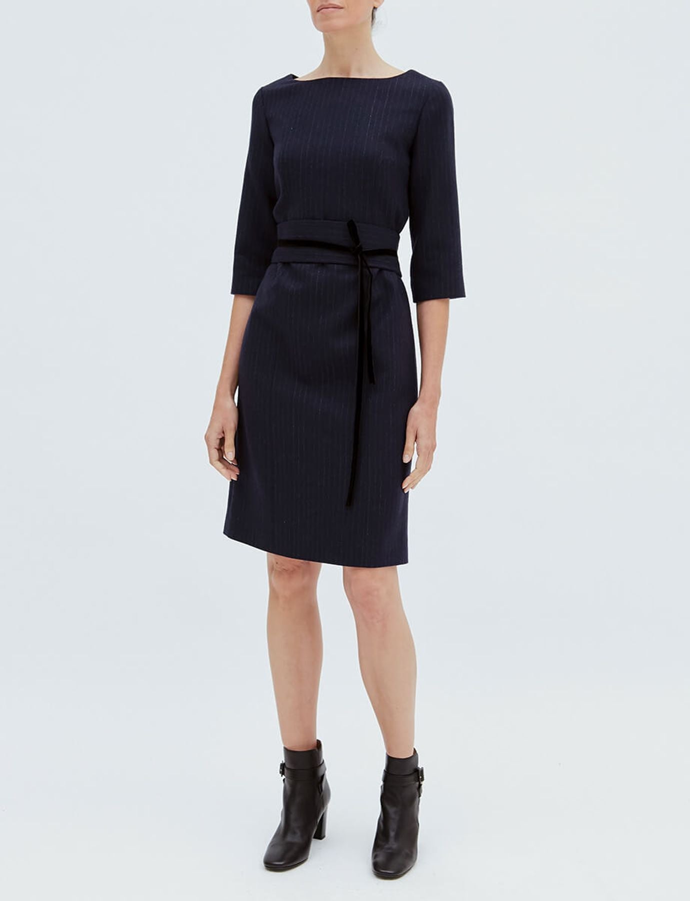 Abito Justine in lana blu navy