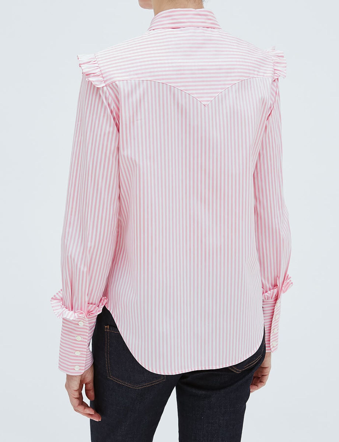 Camisa Lucina di algodón rosa pálido