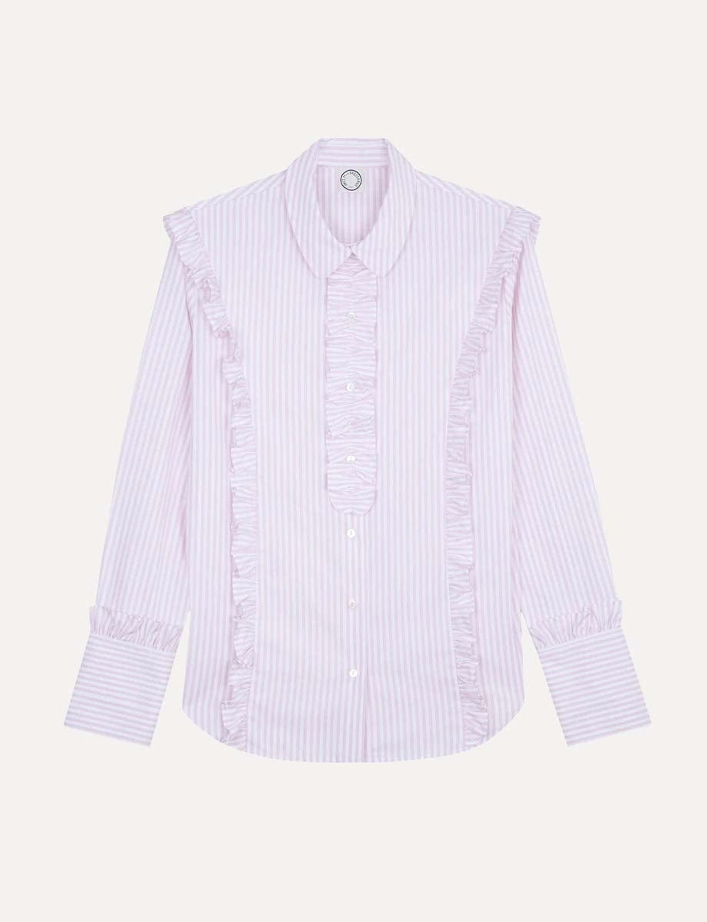 Camisa Lucina di algodón rosa pálido