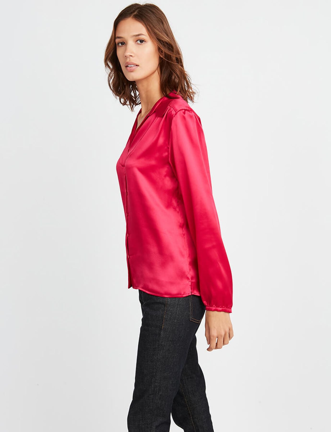 Blusa di seda rosa Aurora