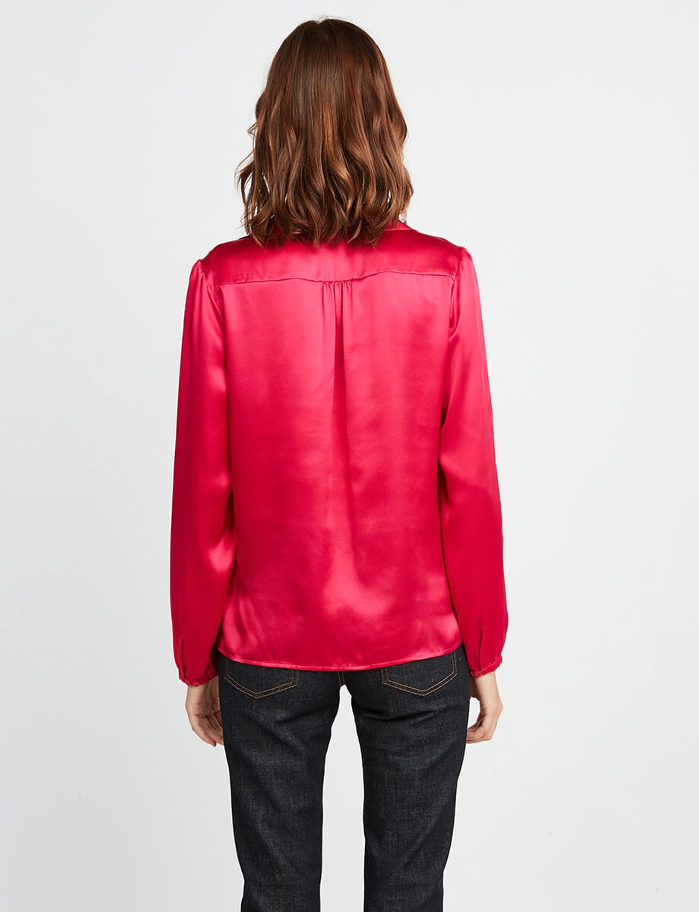 Blusa di seda rosa Aurora