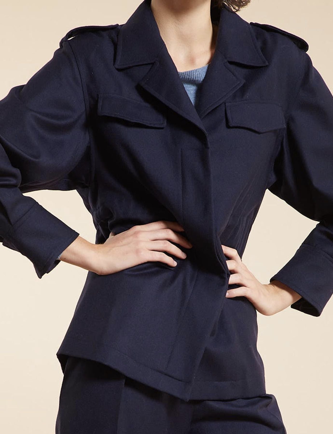 Giacca Renoir in lana blu navy