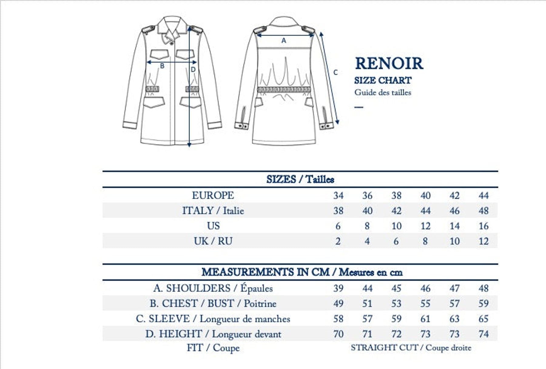 Giacca Renoir in lana blu navy