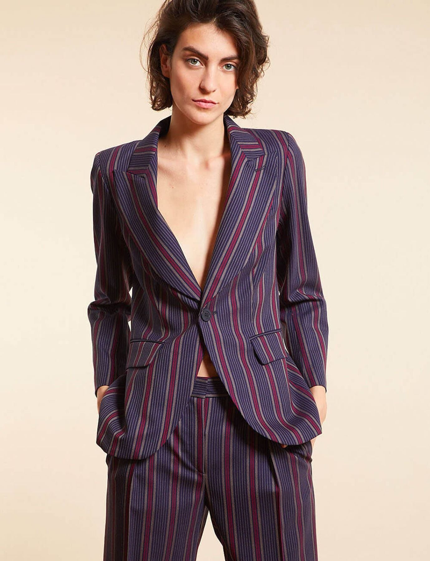 Giacca Gaelle a righe blu navy