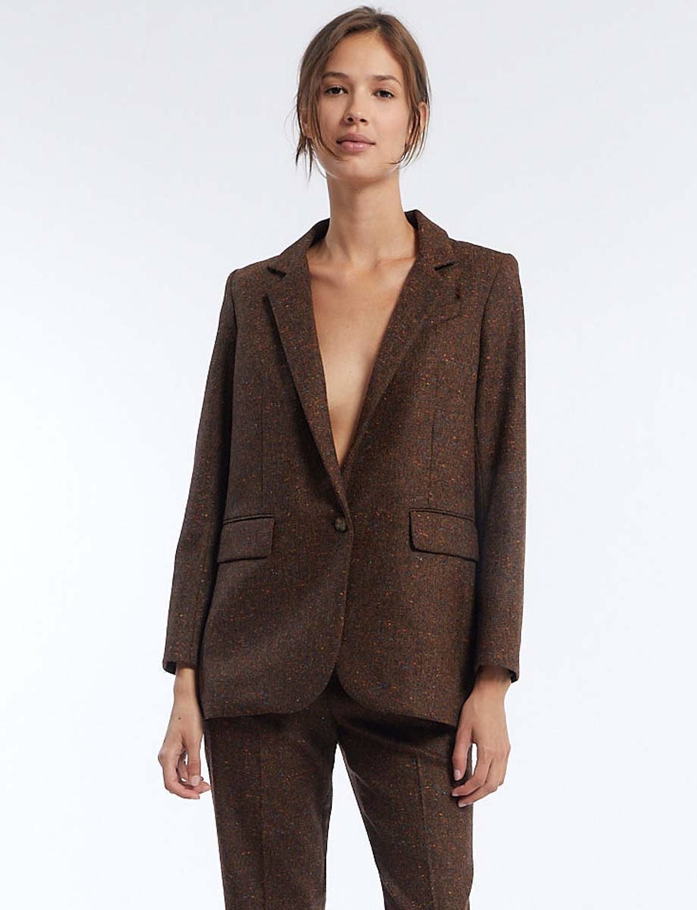 Chaqueta de lana marrón Bruna