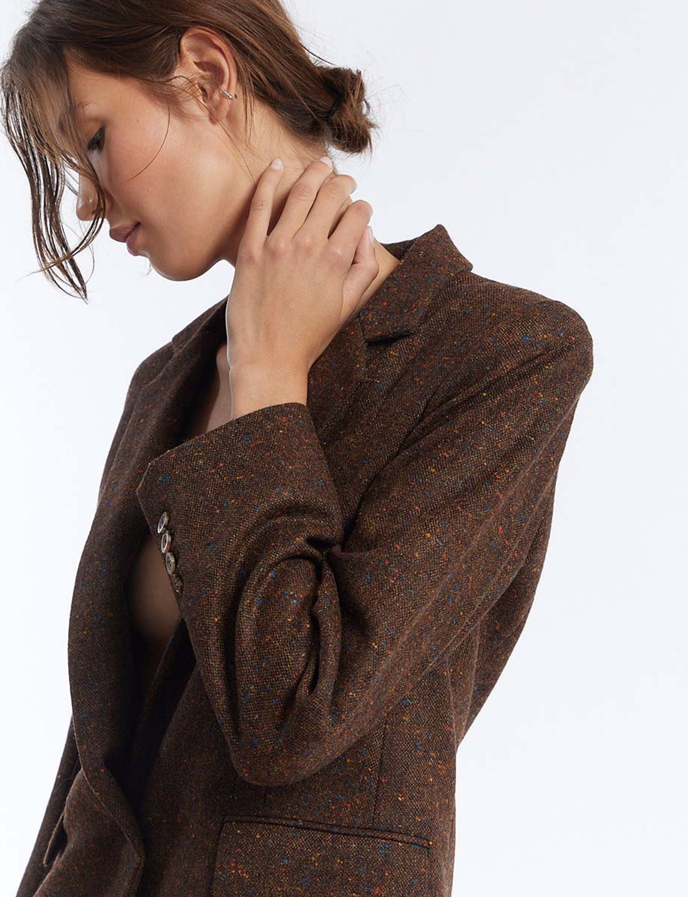 Chaqueta de lana marrón Bruna
