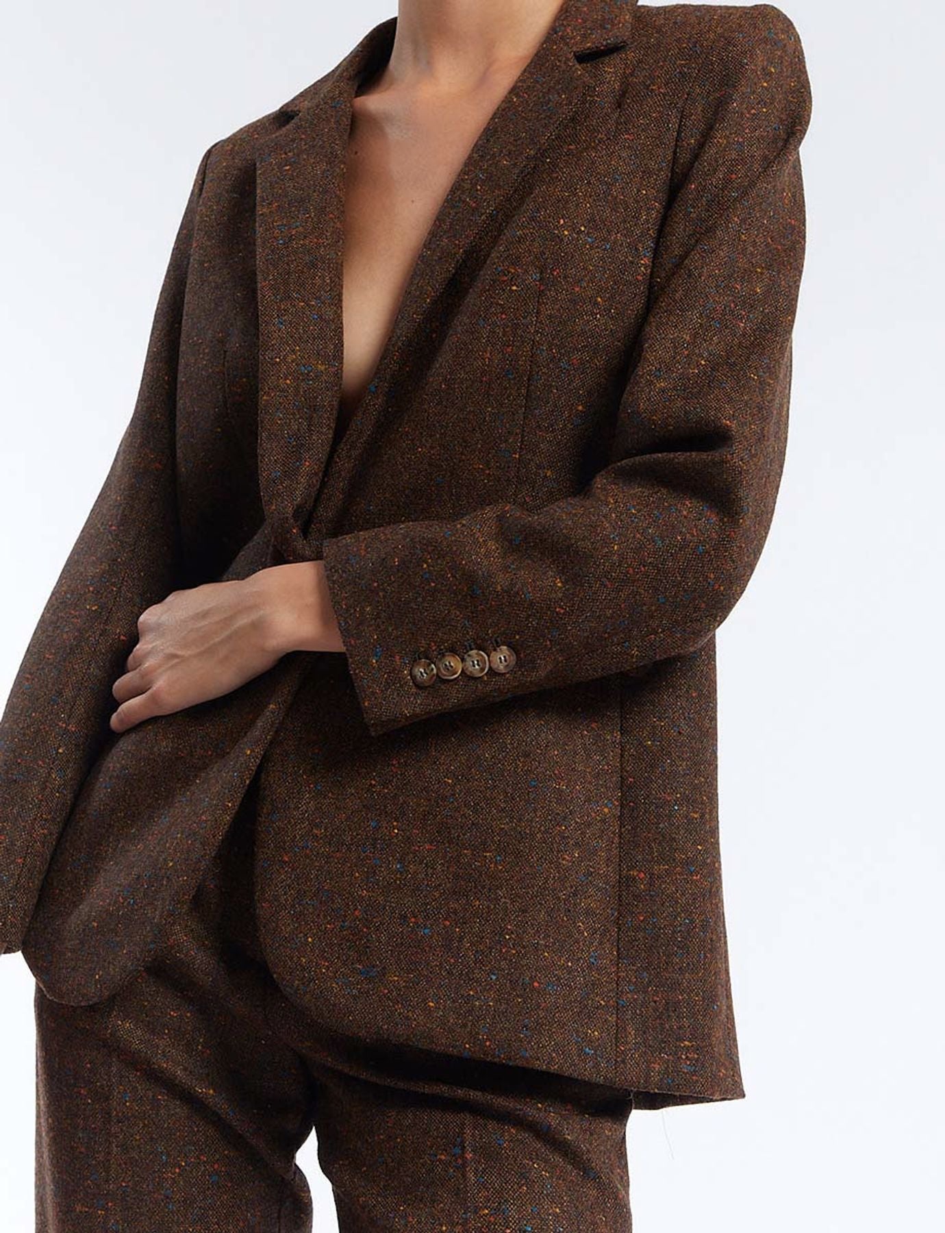 Chaqueta de lana marrón Bruna