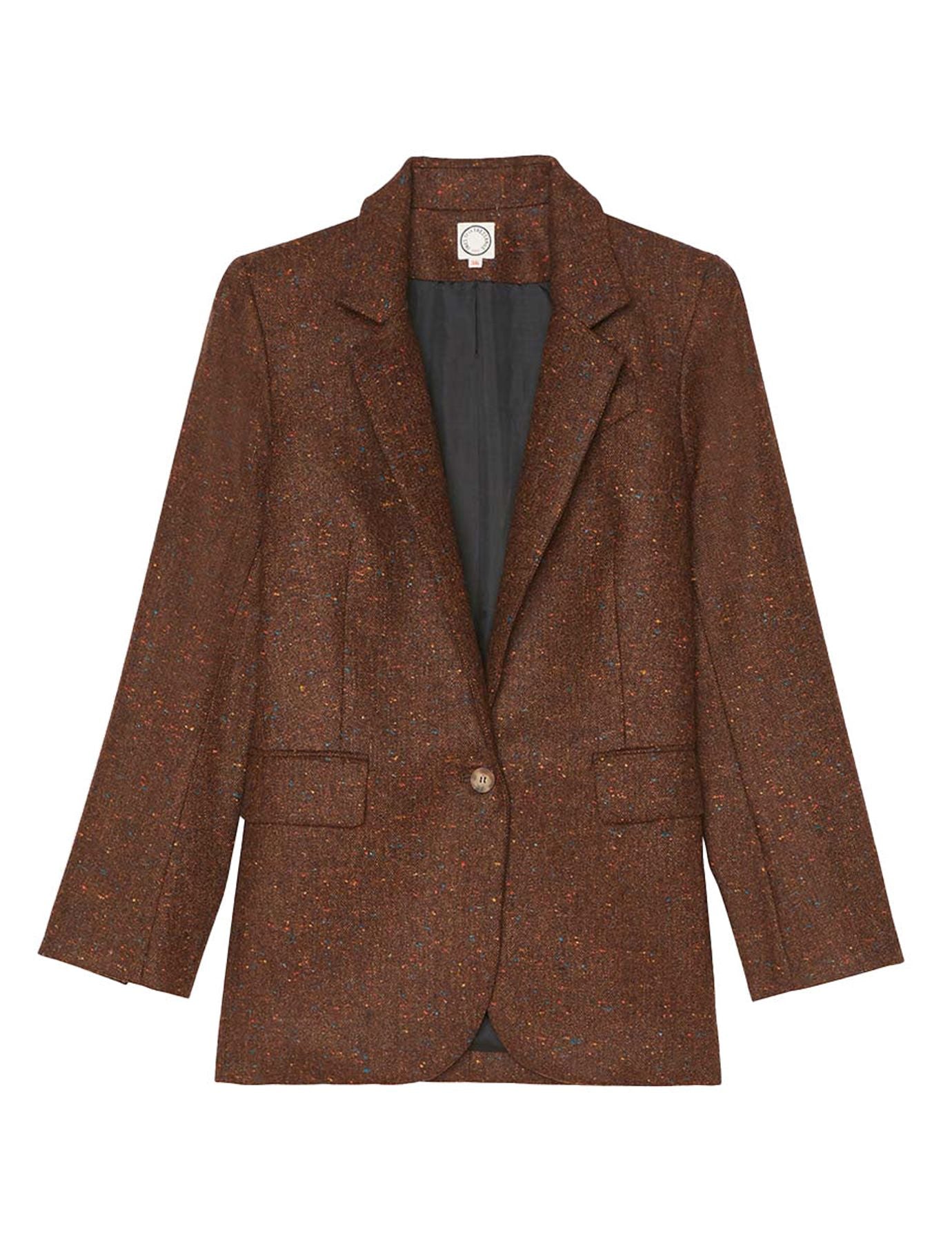 Chaqueta de lana marrón Bruna