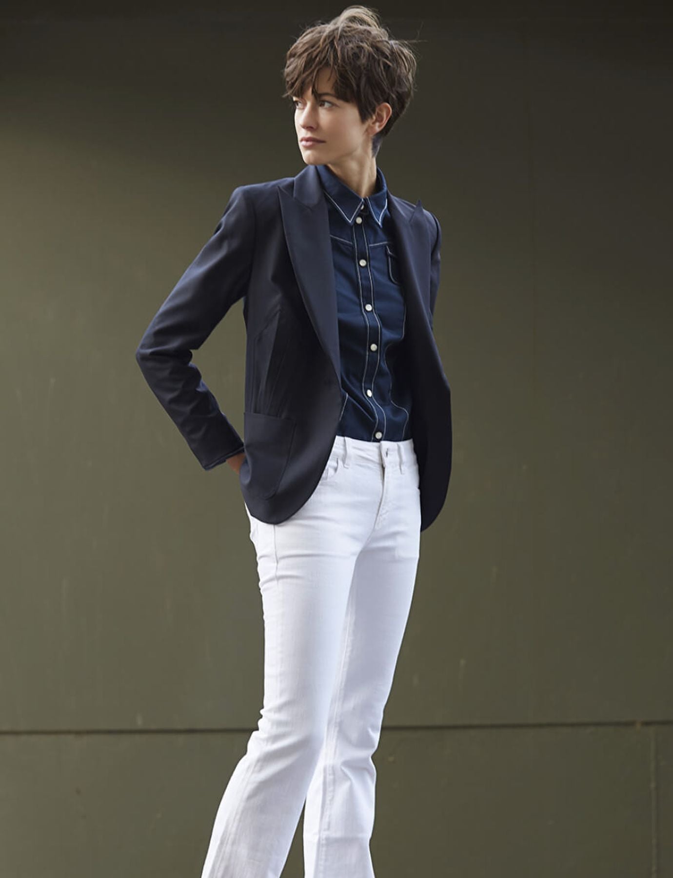 Myrna camisa azul marino
