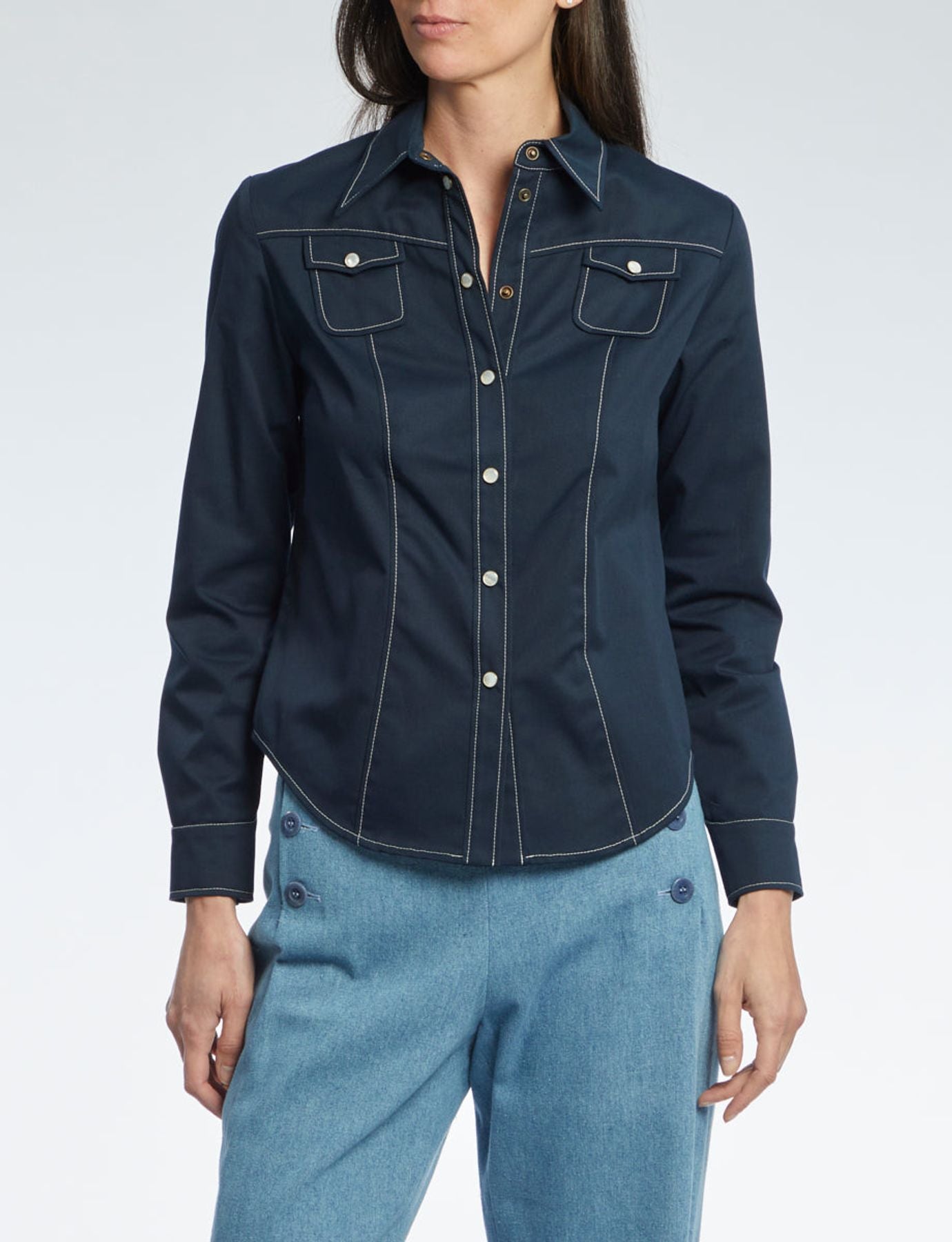 Myrna camisa azul marino