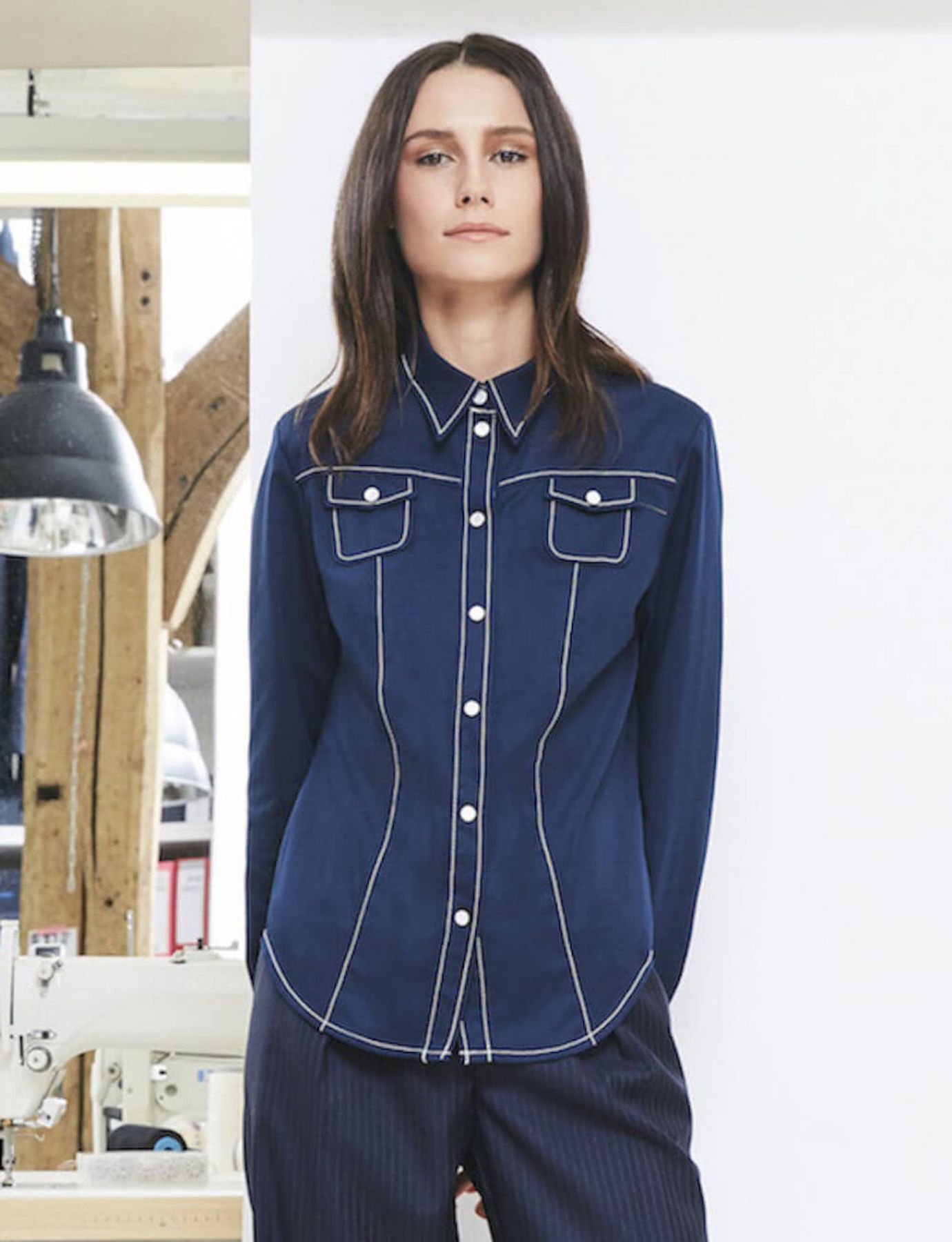 Myrna camisa azul marino