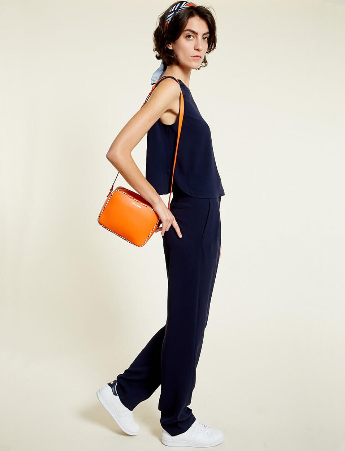 Pantalone Atalia azul marino algodón acetato