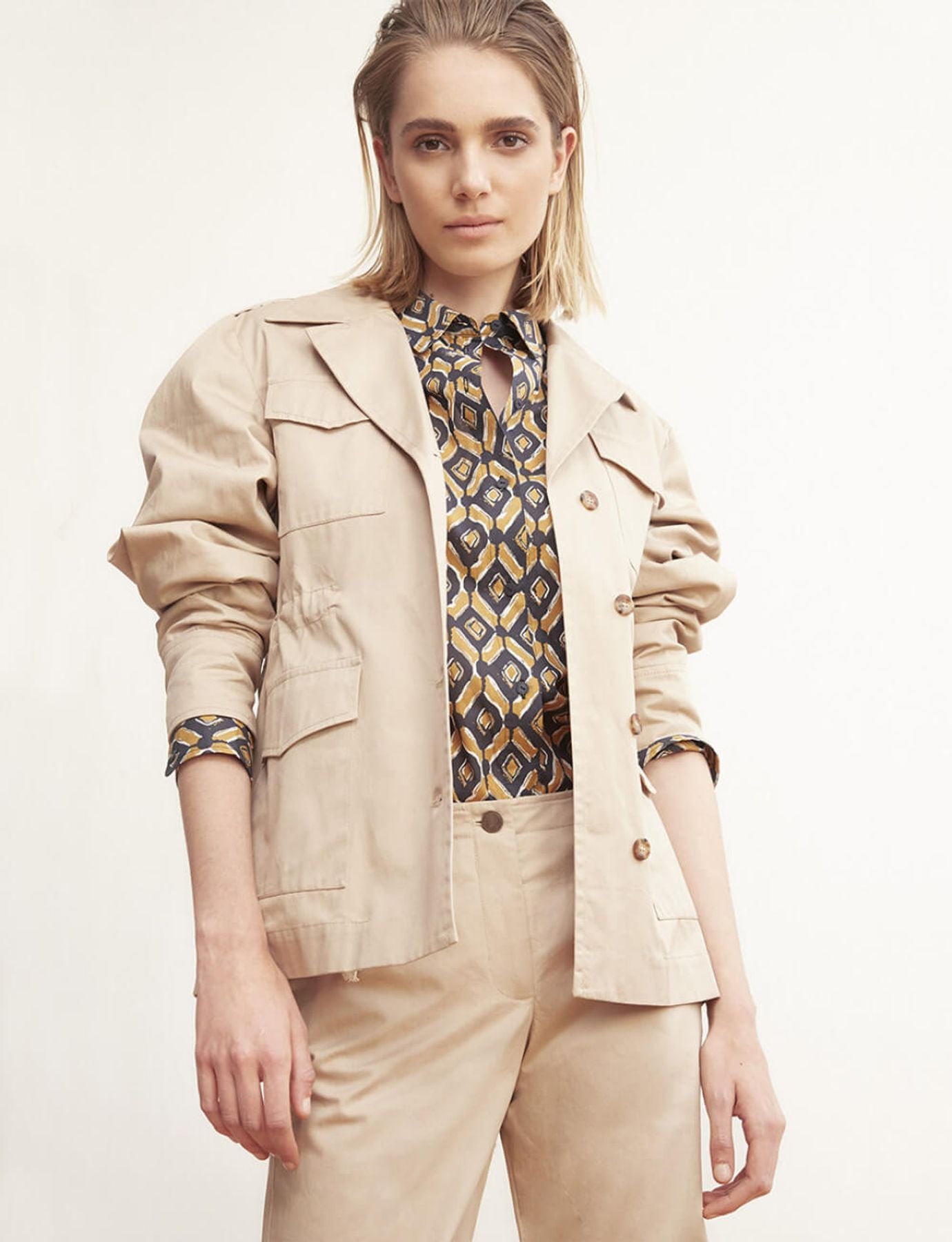 Giacca Neva in cotone beige