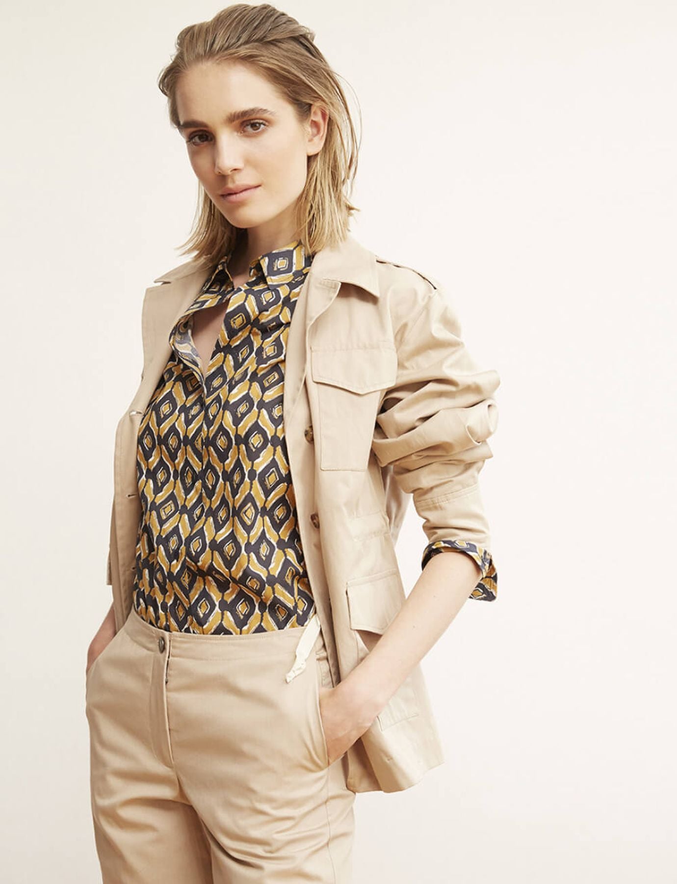 Giacca Neva in cotone beige