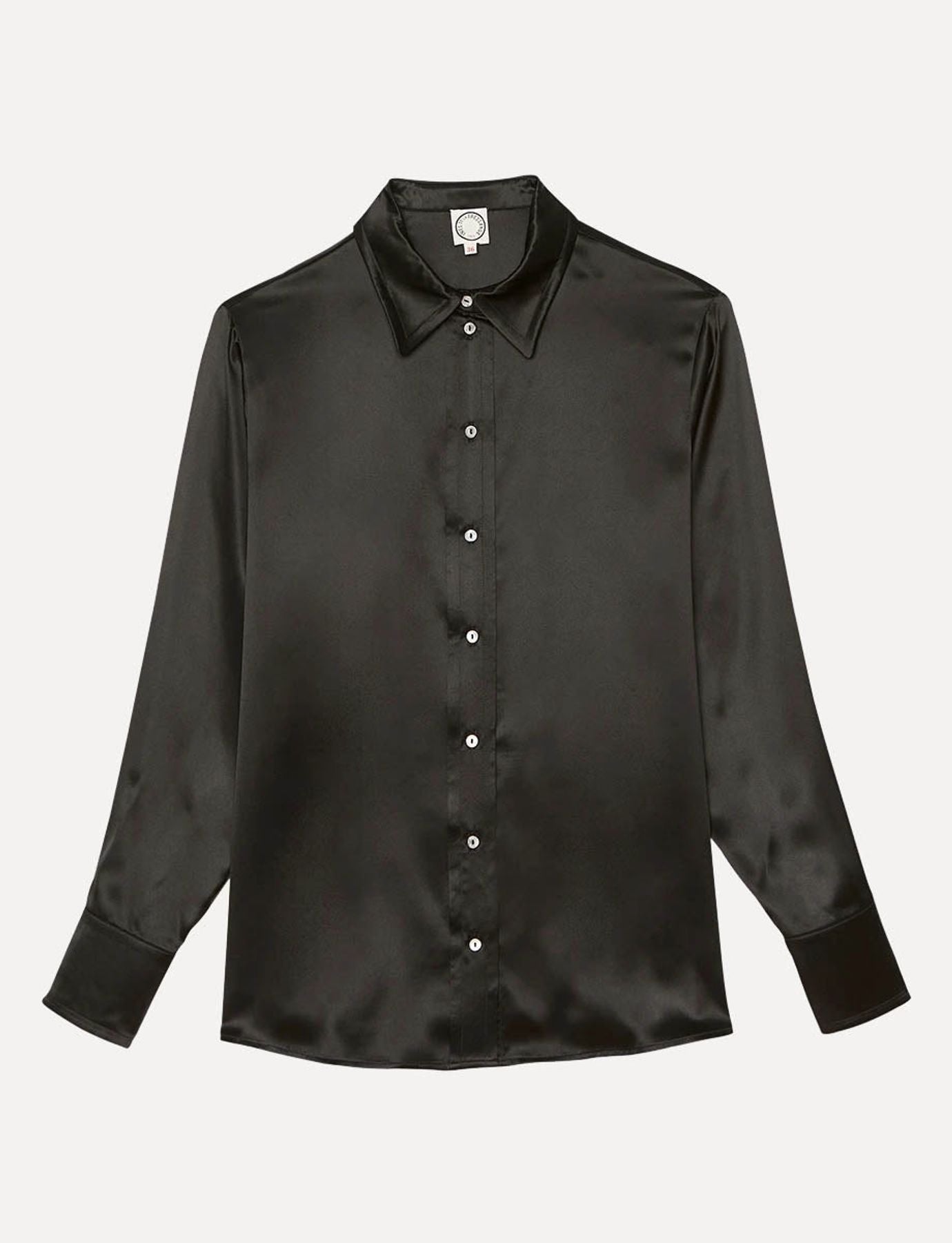 Camisa de seda negra Maureen