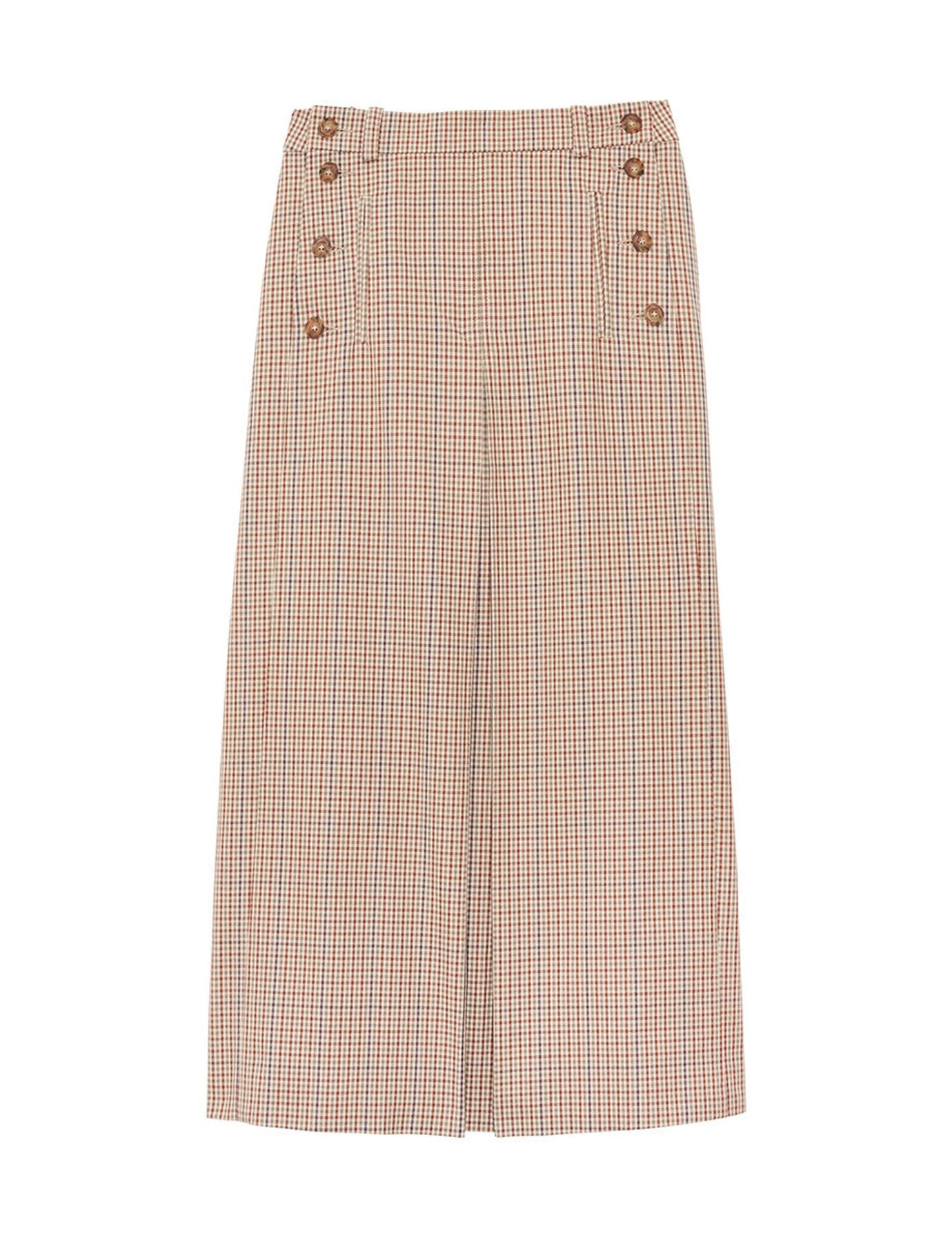 Falda Yona di cuoio beige