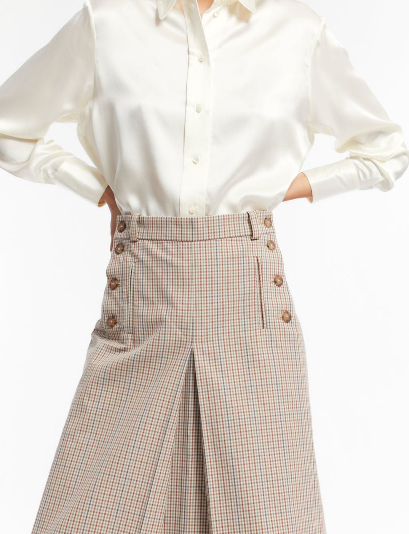 Falda Yona di cuoio beige