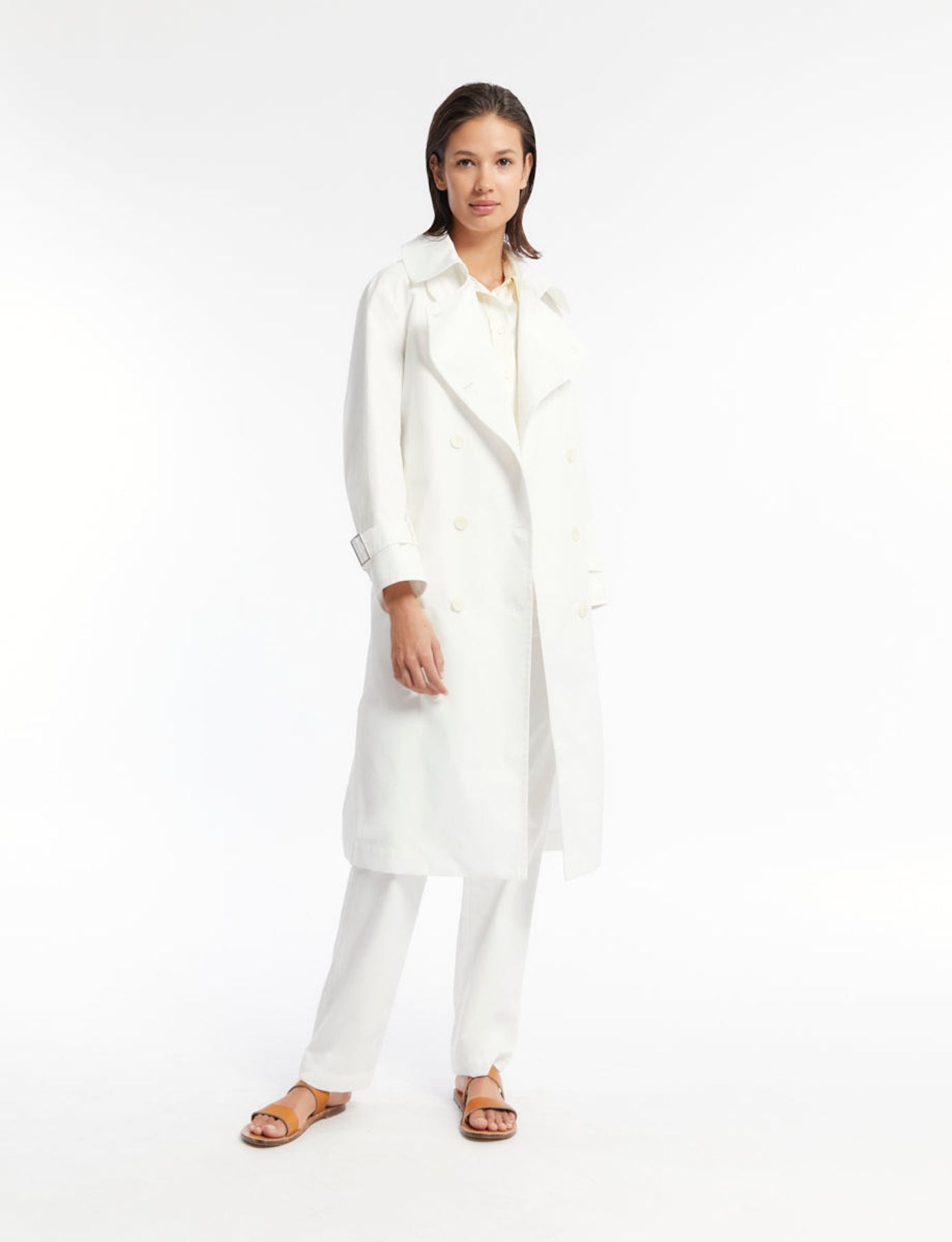 Blake Trench Coat in cotone bianco