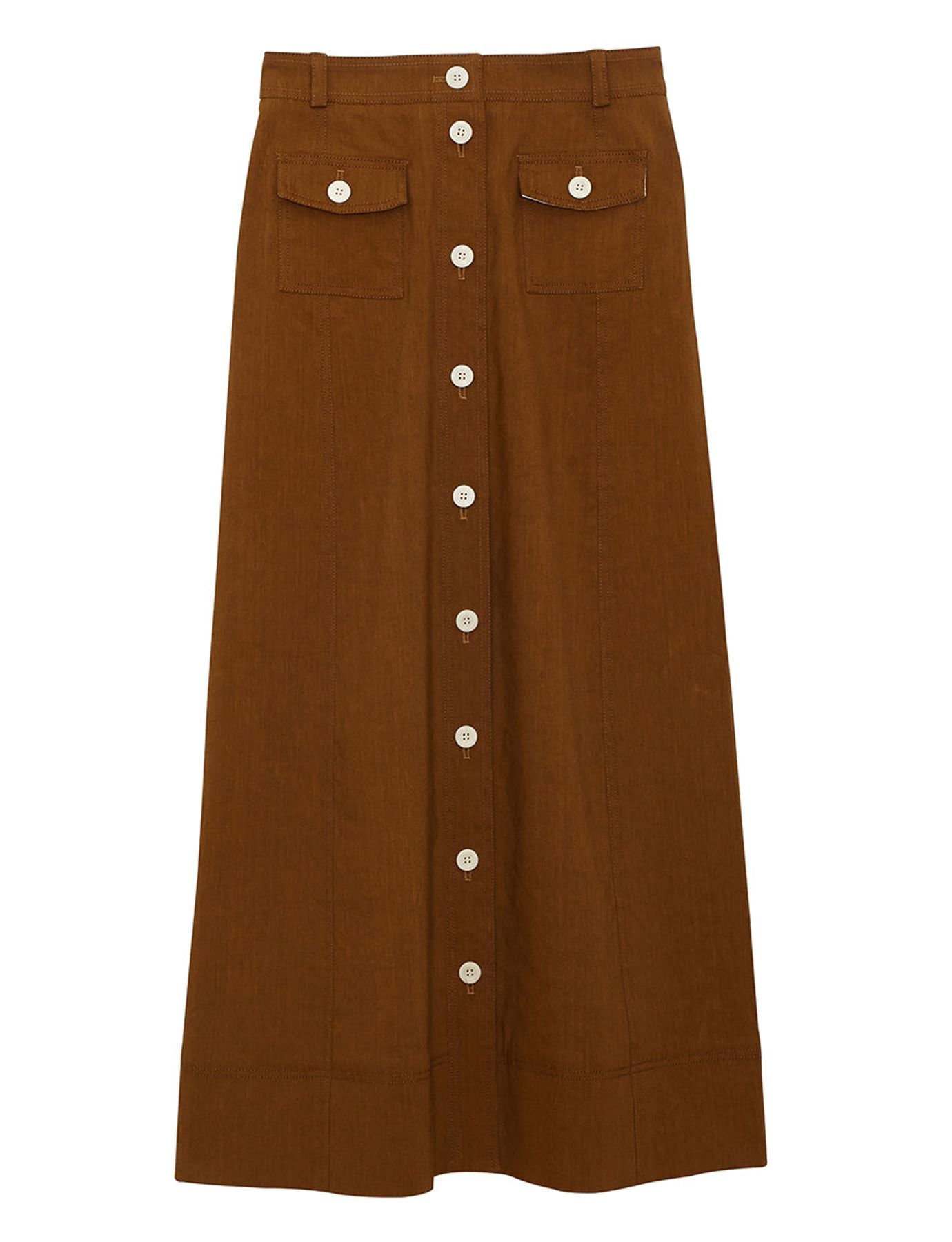 Falda di lino marrone Tatiana
