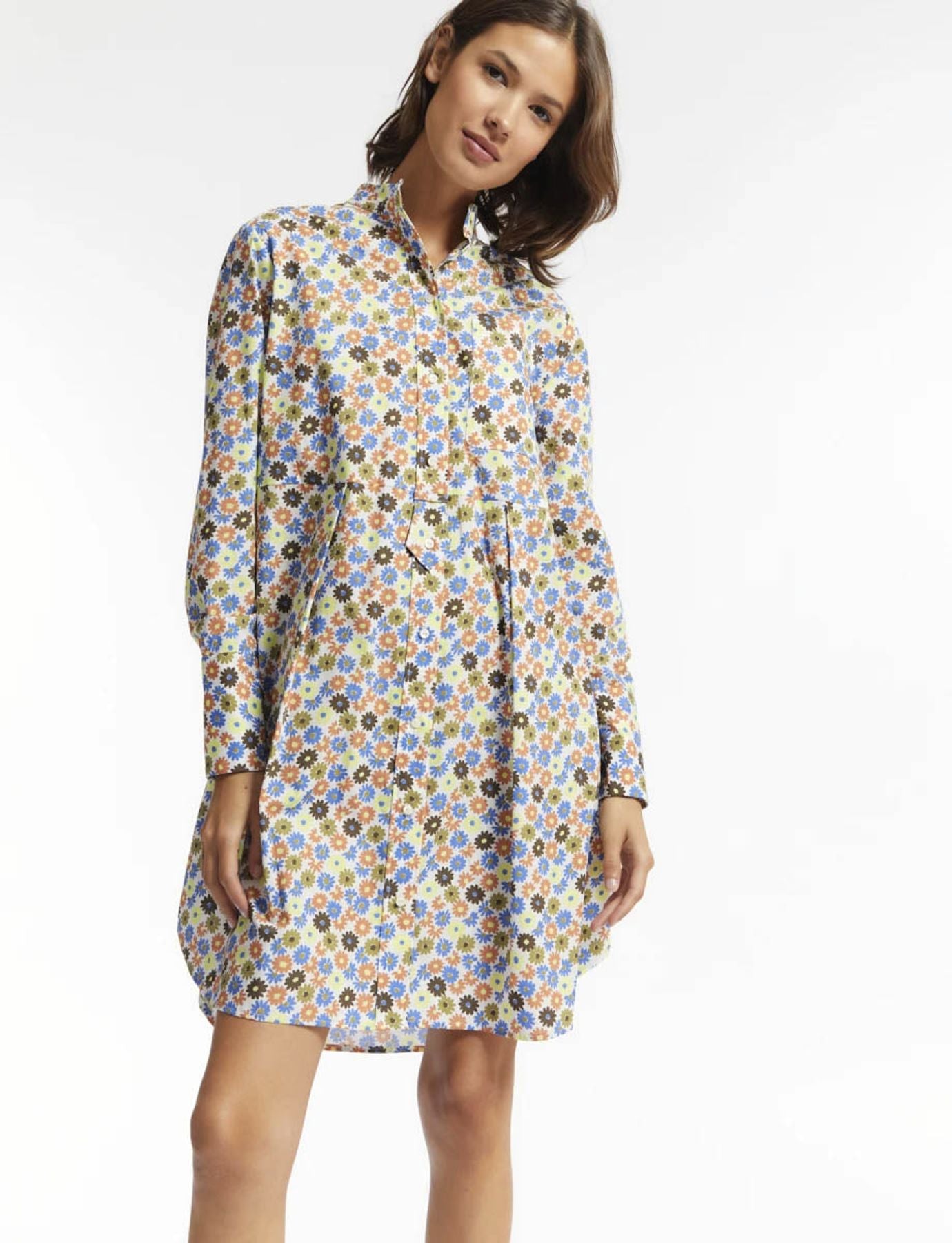 Abito camicia in cotone floreale Martina