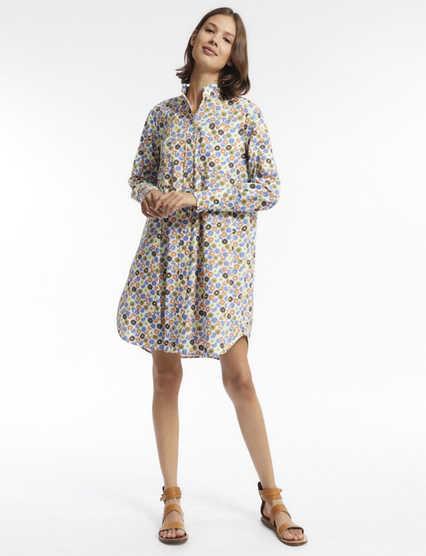 Abito camicia in cotone floreale Martina