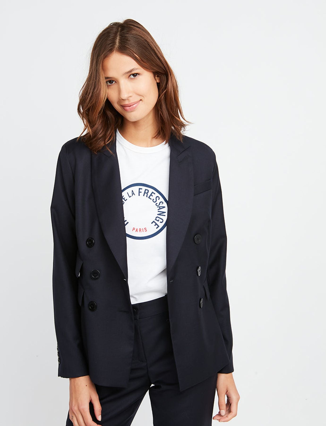 Maurice Giacca di lana blu navy